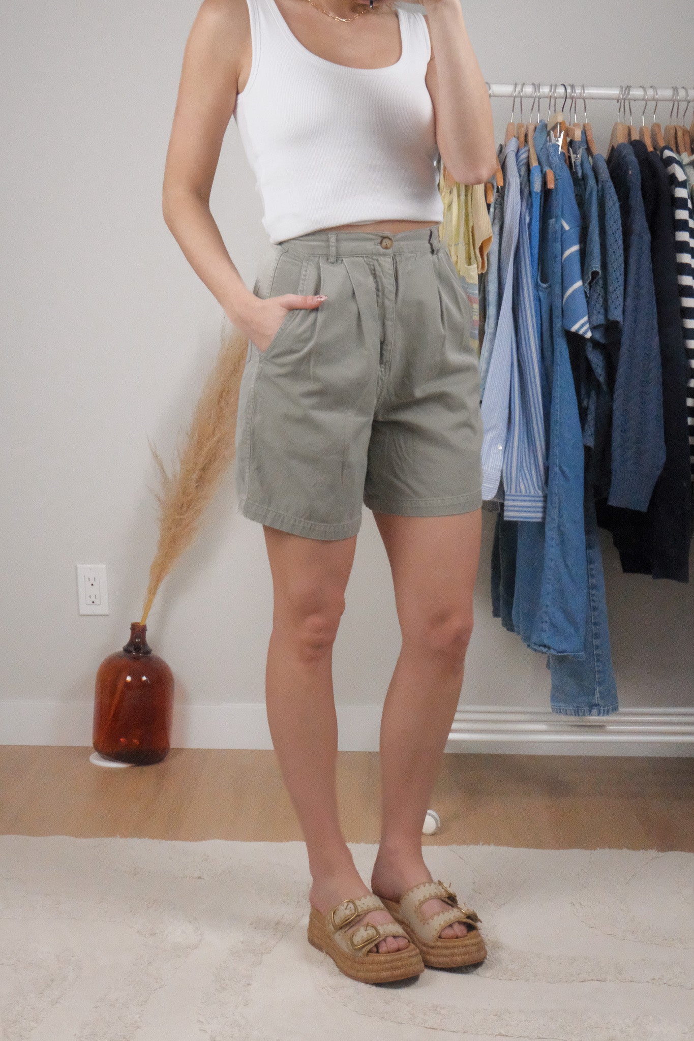 Vintage x Calvin Klein x Cotton Pleated Shorts (XXS/XS)
