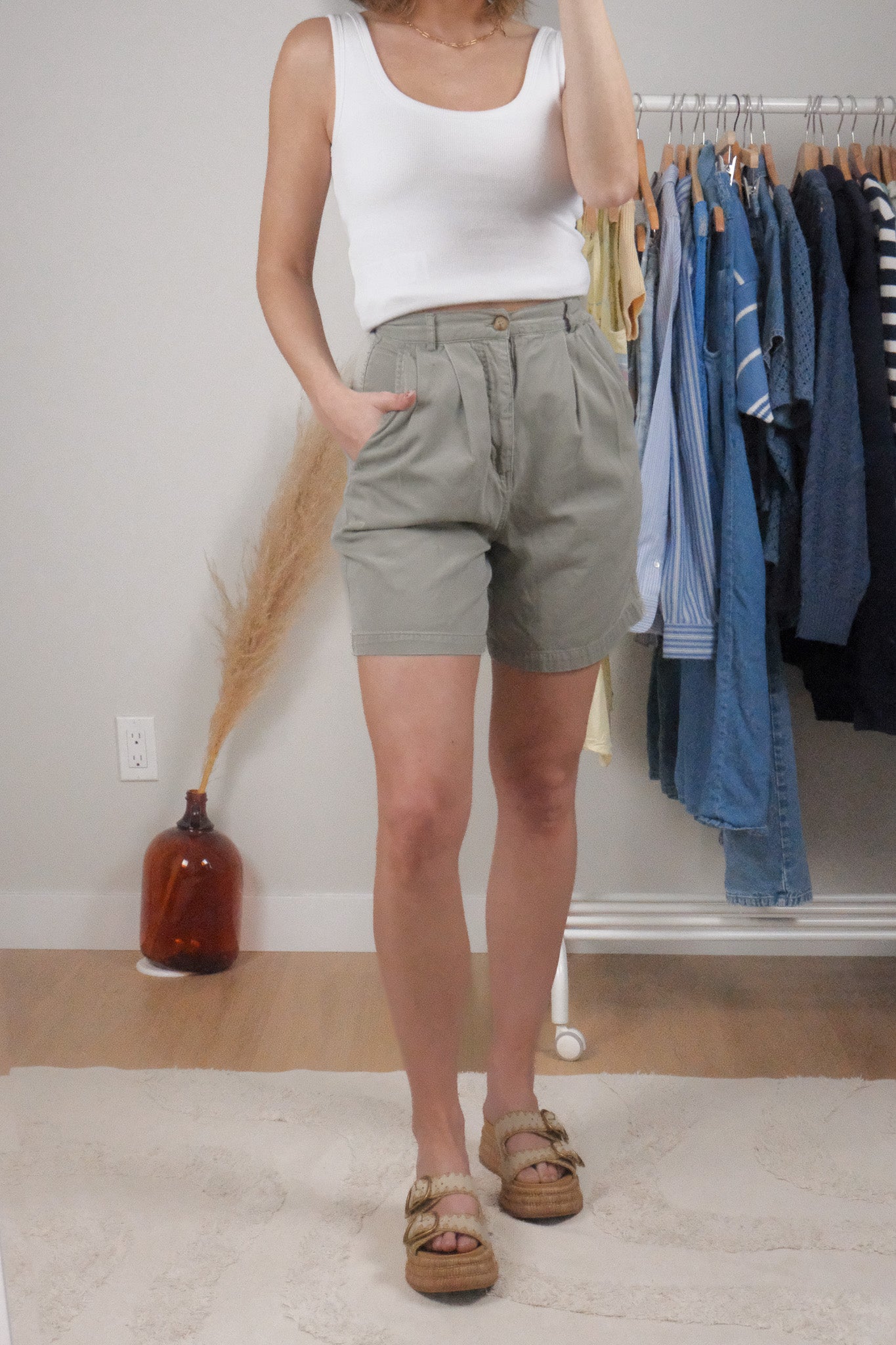 Vintage x Calvin Klein x Cotton Pleated Shorts (XXS/XS)