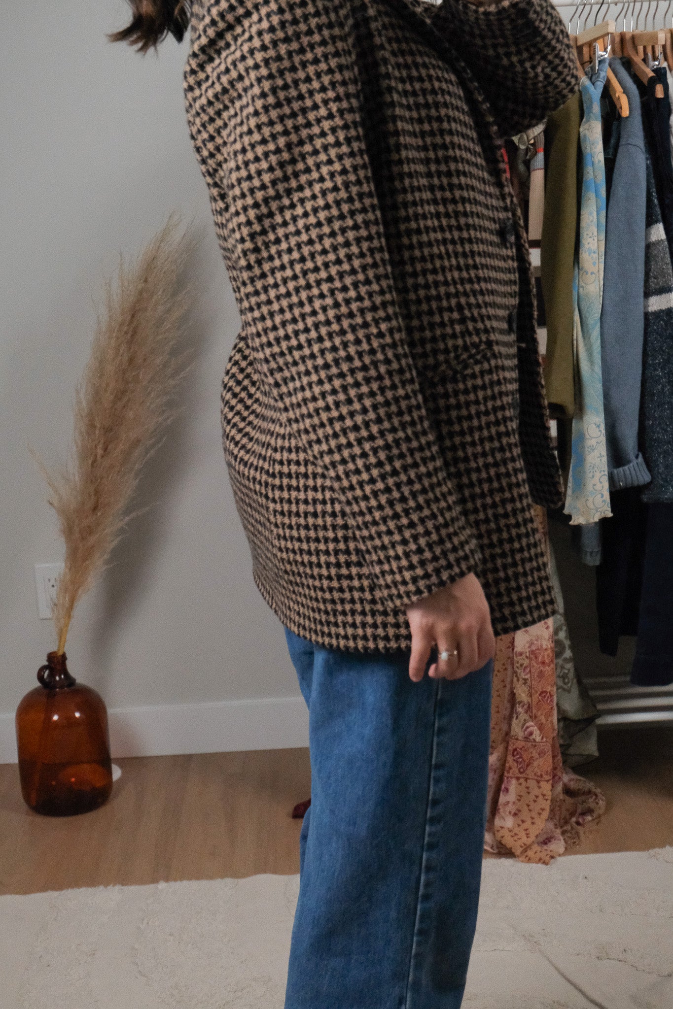 Vintage x Wool Blend Houndstooth Blazer (M)