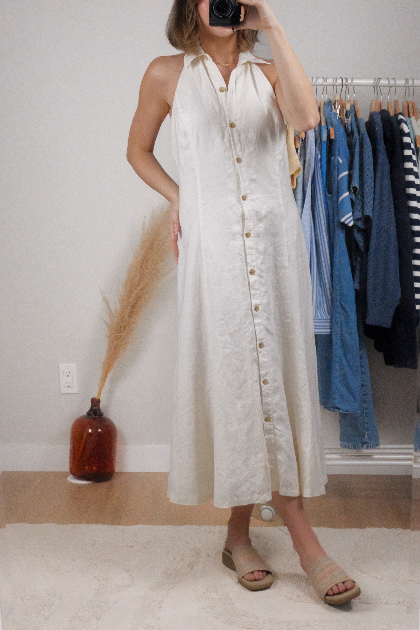Vintage x Ralph Lauren x 100% Linen Halter Maxi Dress (6)