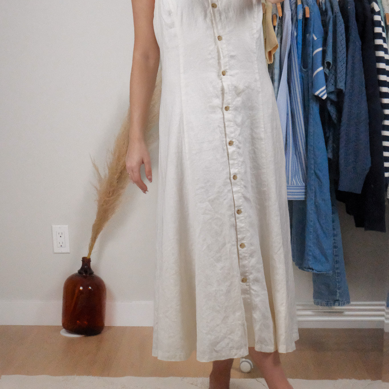 Vintage x Ralph Lauren x 100% Linen Halter Maxi Dress (6)