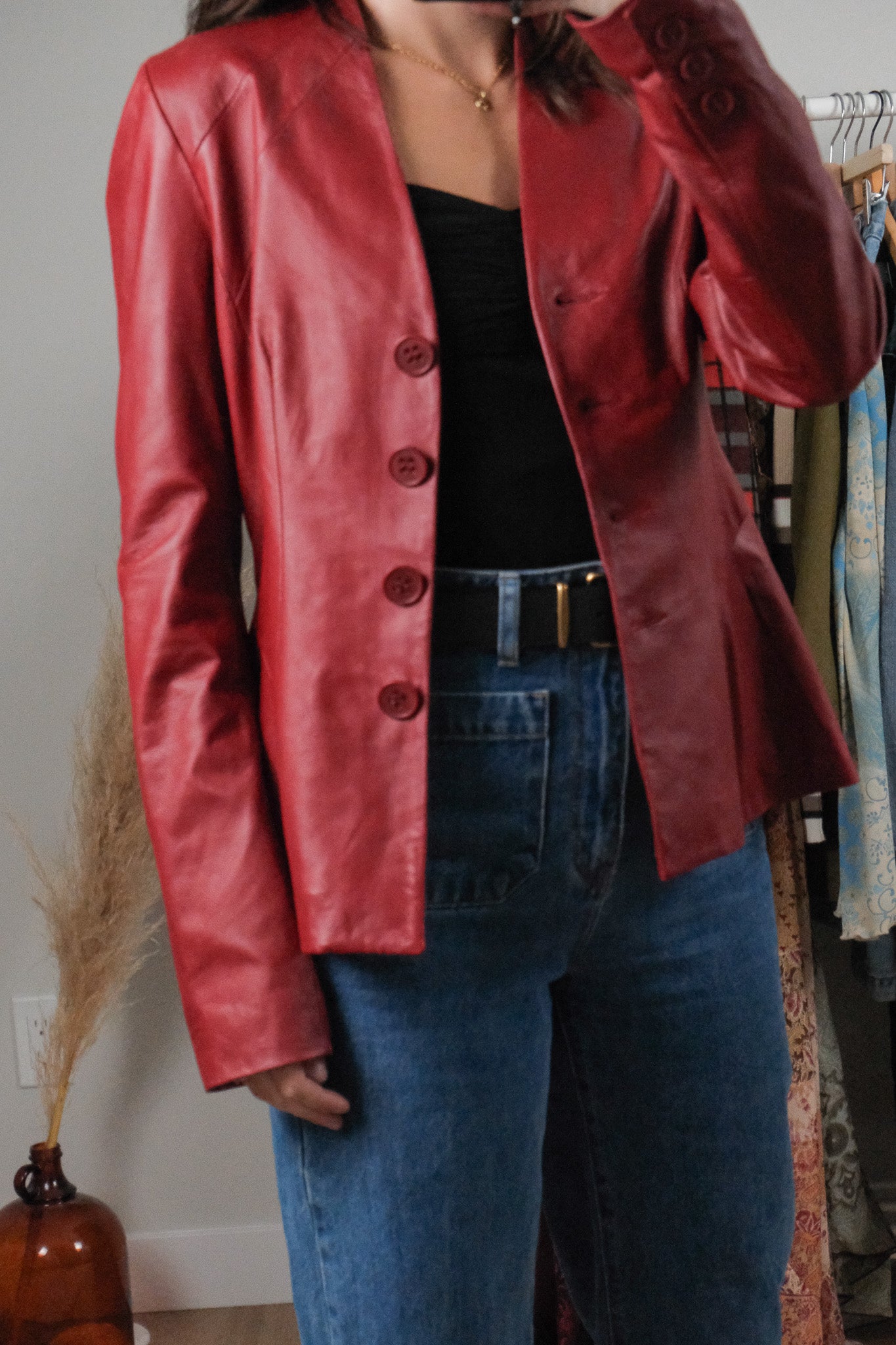 Danier x Fitted Leather Jacket (XS/S)