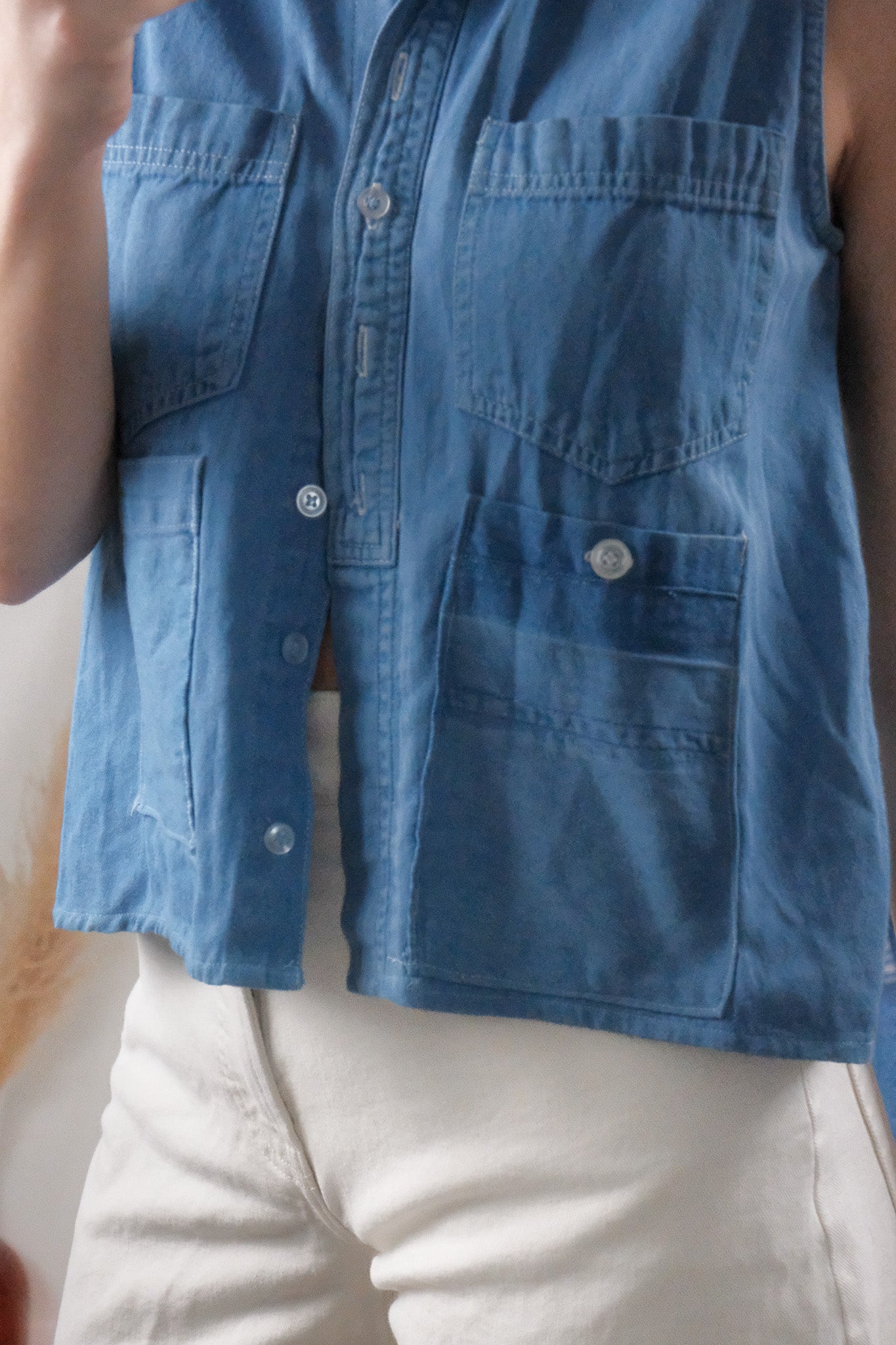 Vintage x Denim Pocket Cropped Tank (S/M)