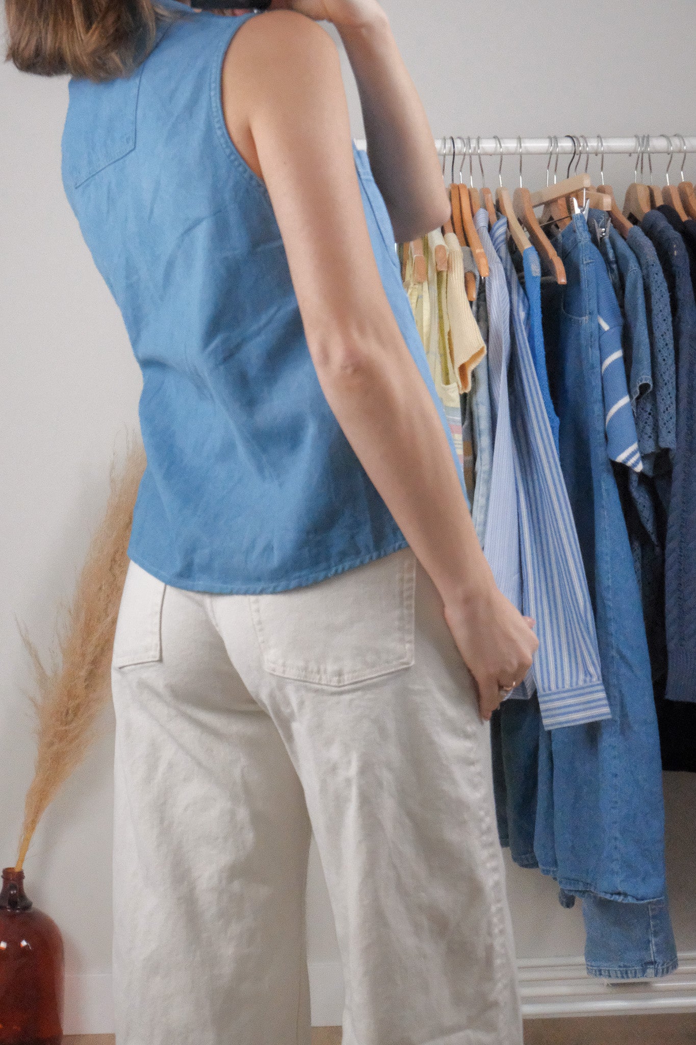 Vintage x Denim Pocket Cropped Tank (S/M)