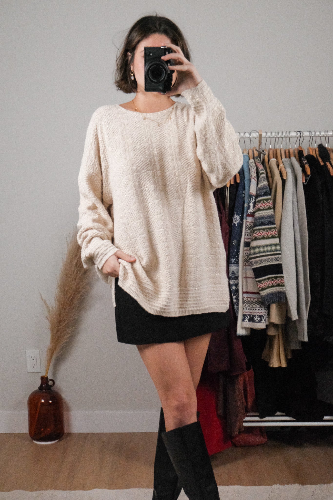 Made in USA x Vintage x Shimmer Textured Knit (L)