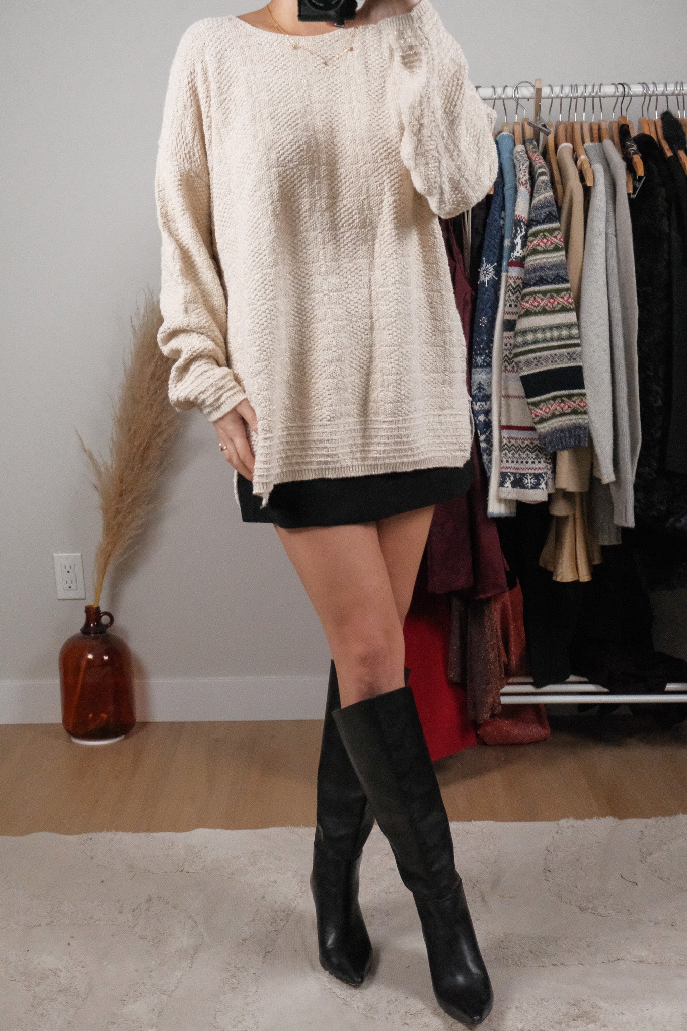 Made in USA x Vintage x Shimmer Textured Knit (L)