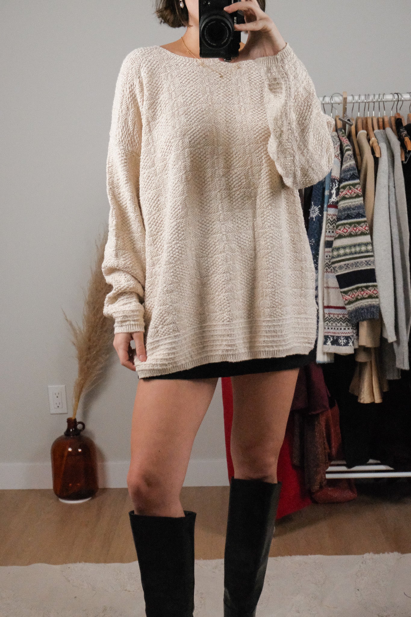 Made in USA x Vintage x Shimmer Textured Knit (L)