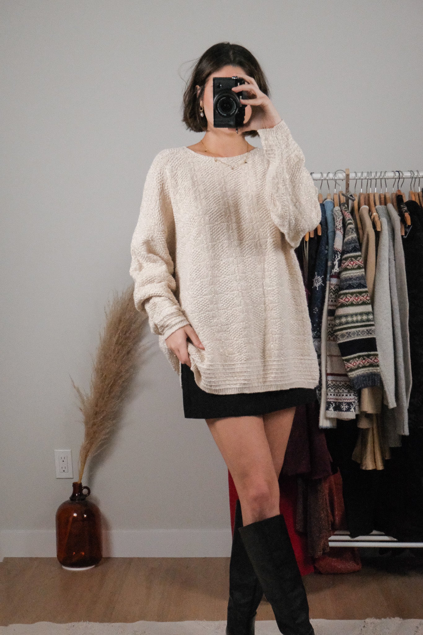 Made in USA x Vintage x Shimmer Textured Knit (L)