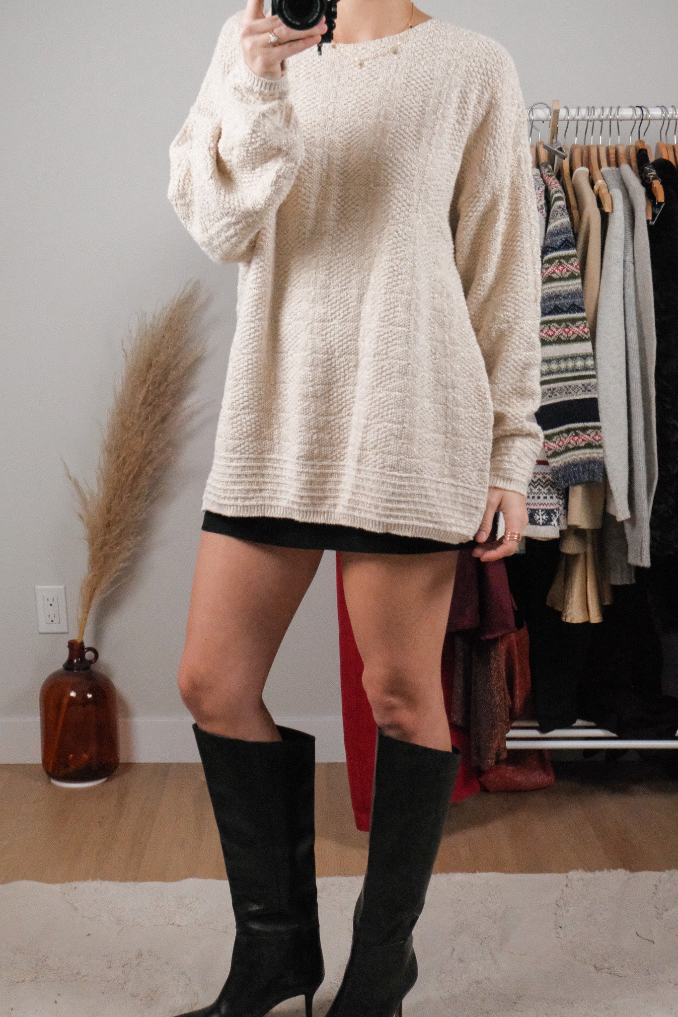 Made in USA x Vintage x Shimmer Textured Knit (L)