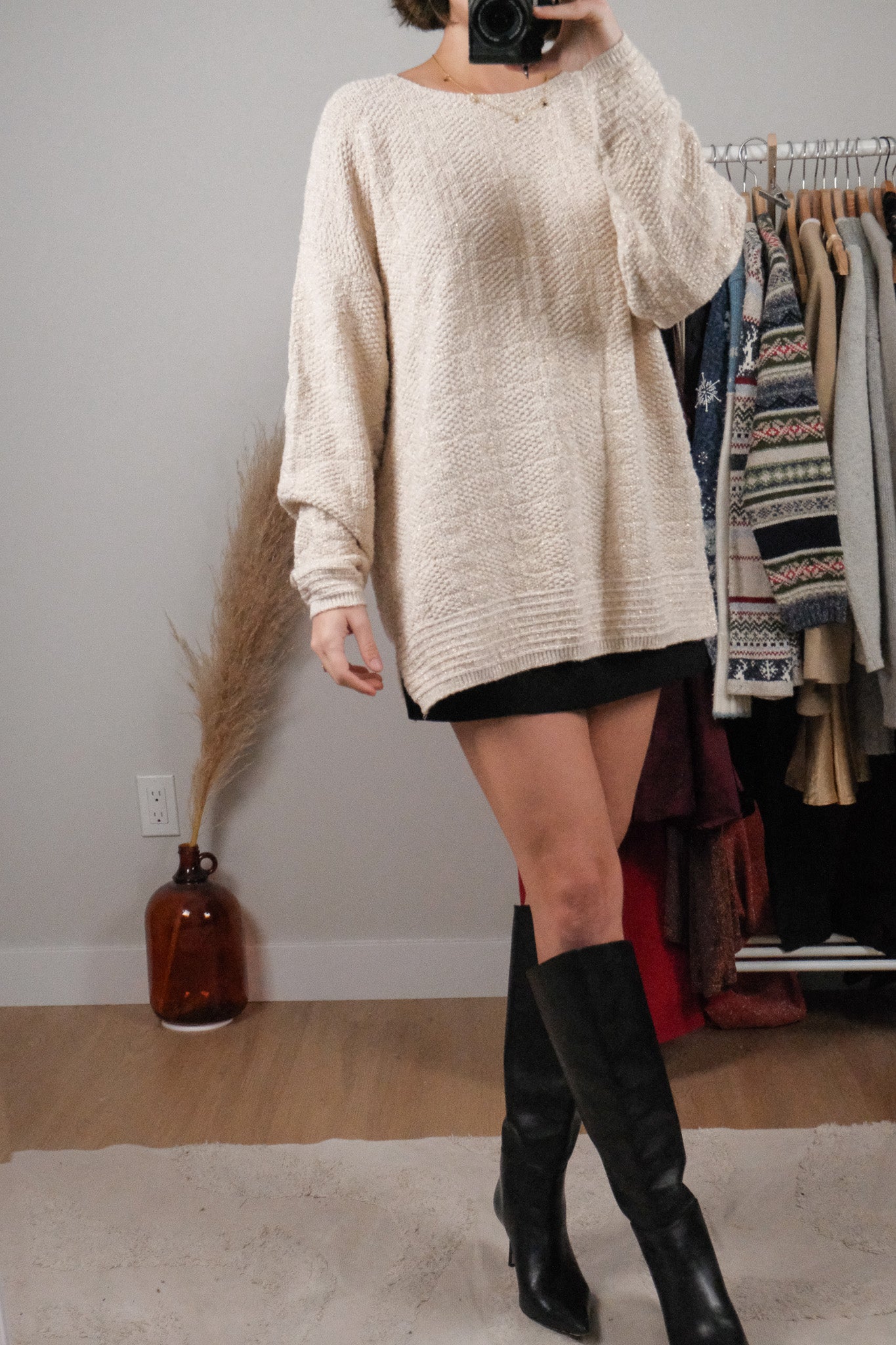 Made in USA x Vintage x Shimmer Textured Knit (L)