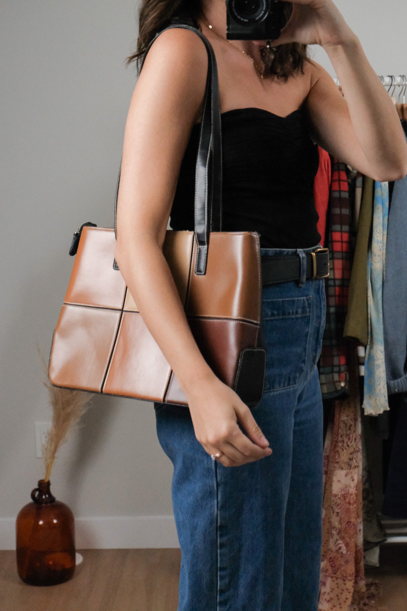 Vintage x Patchwork Faux Leather Purse