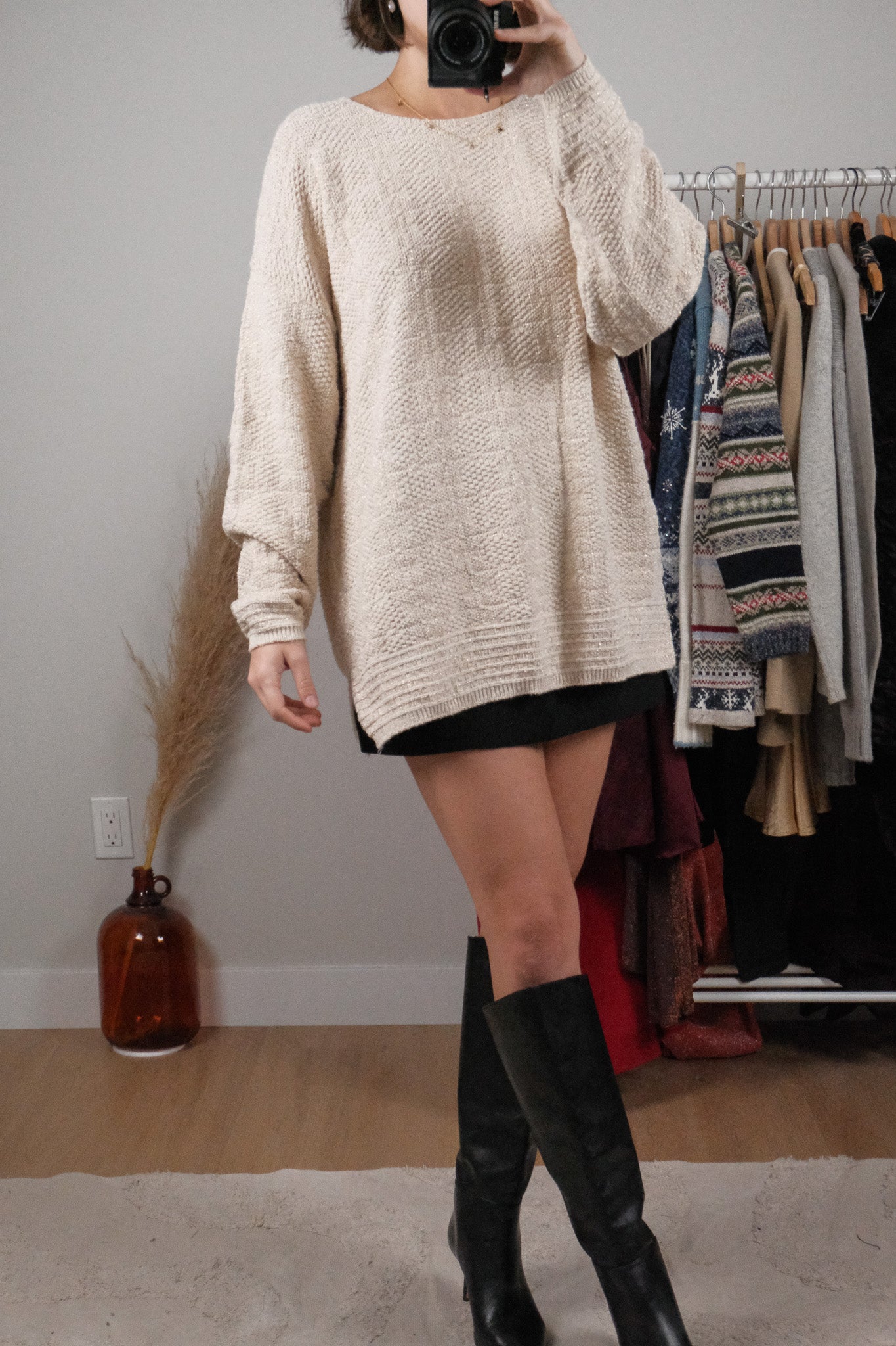 Made in USA x Vintage x Shimmer Textured Knit (L)