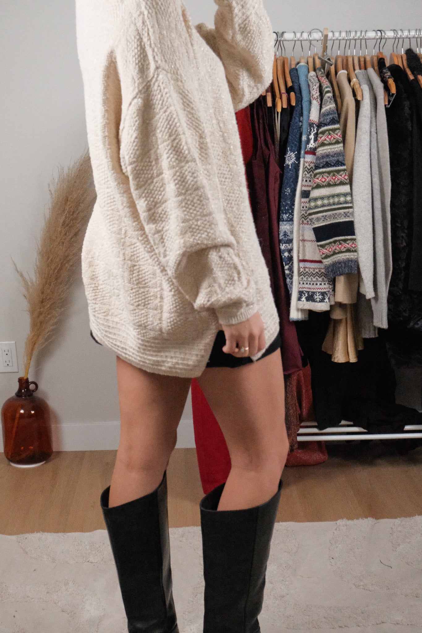 Made in USA x Vintage x Shimmer Textured Knit (L)