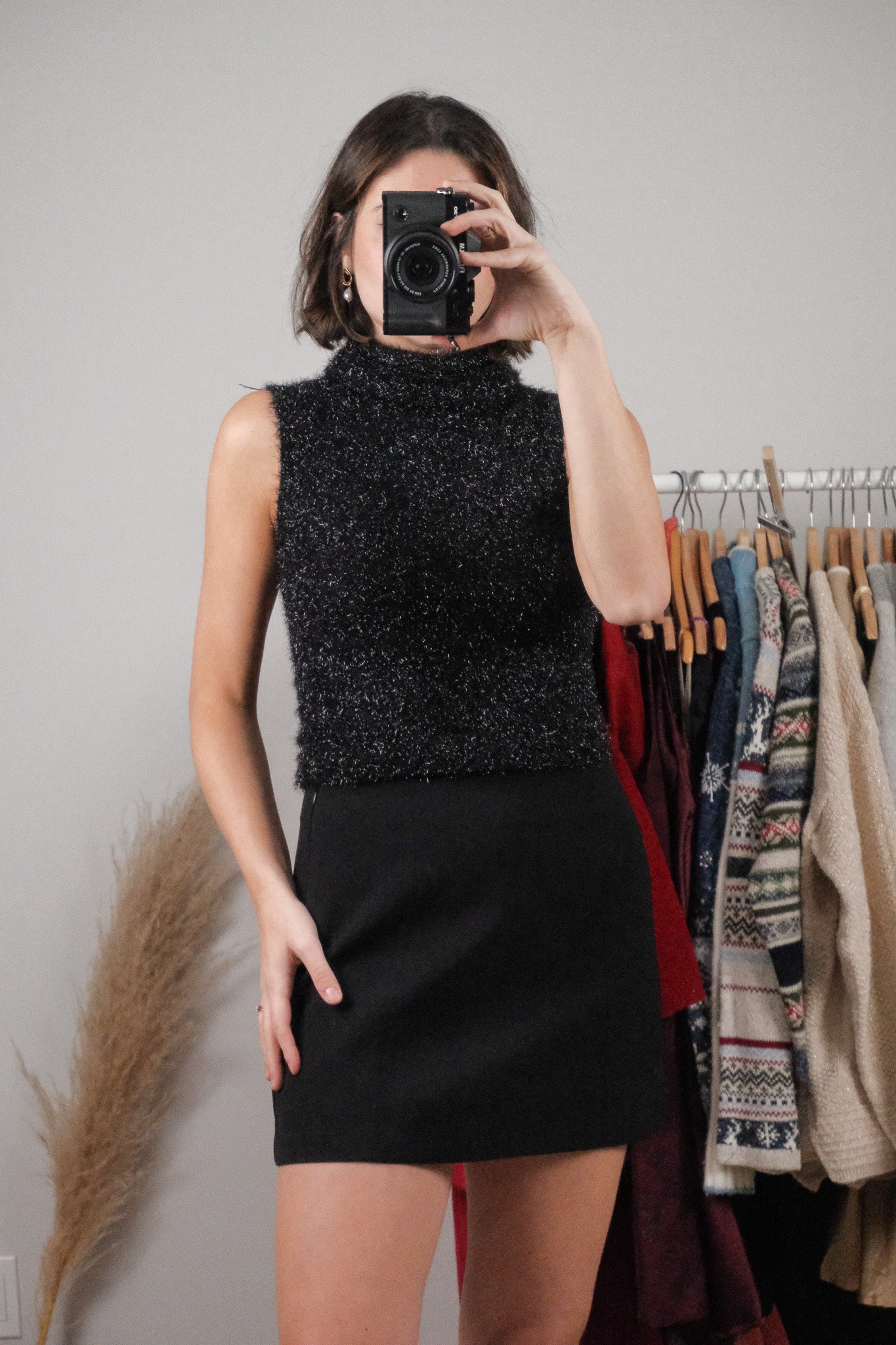 Made in Canada x Vintage x Fuzzy Shimmer Turtleneck (S)