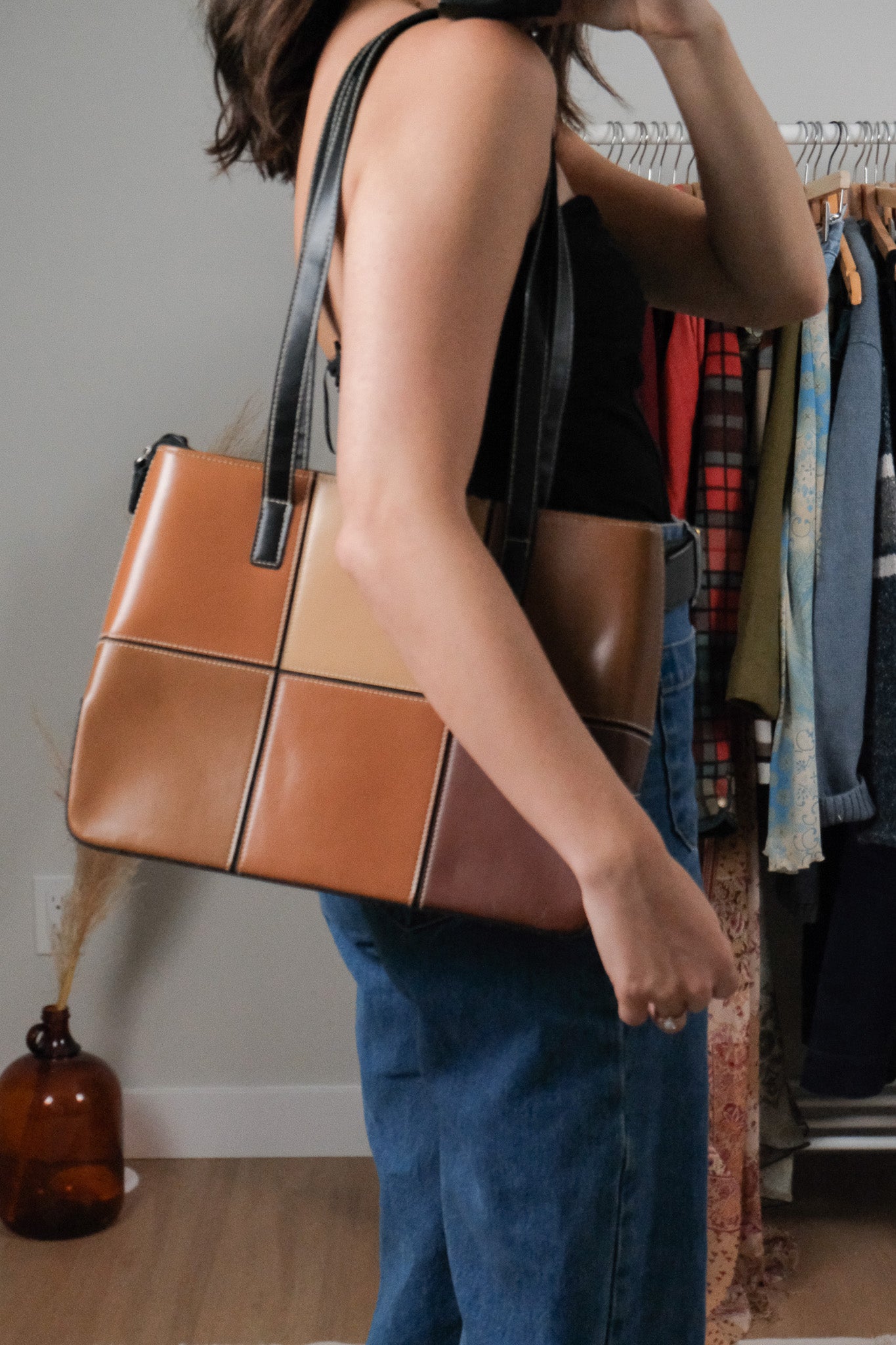 Vintage x Patchwork Faux Leather Purse