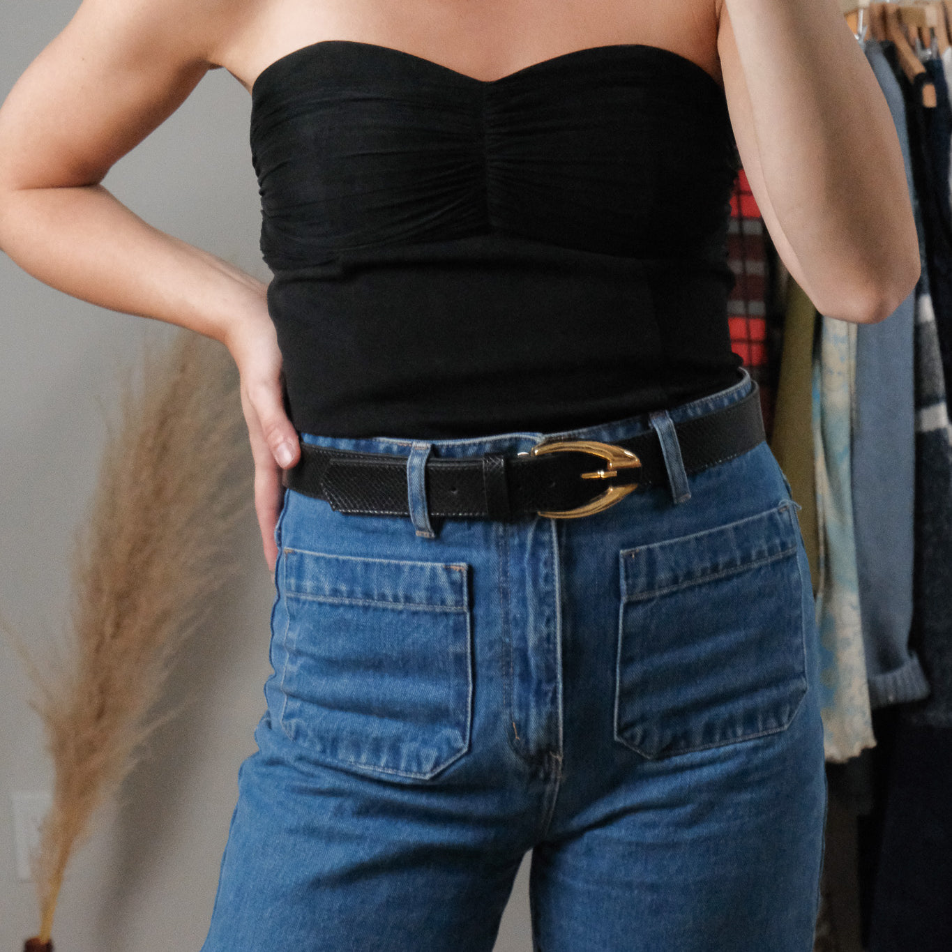 Made in Canada x Vintage x Faux Leather Belt (L/XL)
