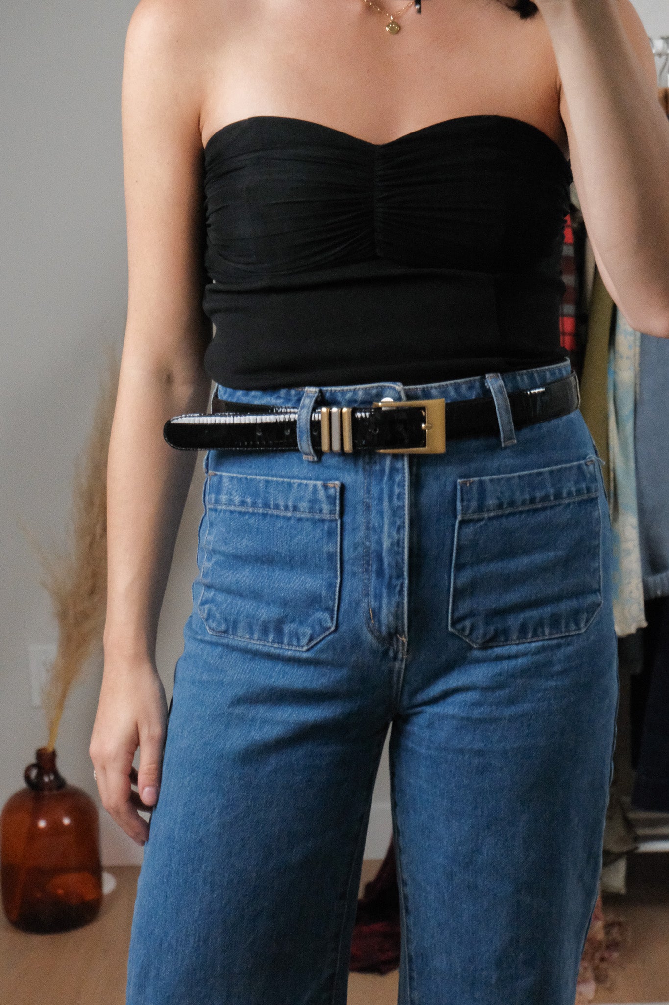 Made in Canada x Vintage x Patent Leather Belt (M/L)