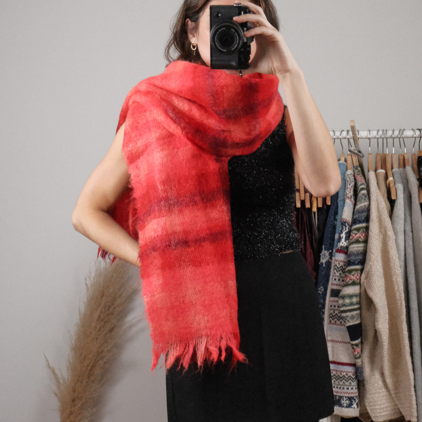 Made in Scotland x Vintage x Mohair/Wool Plaid Scarff