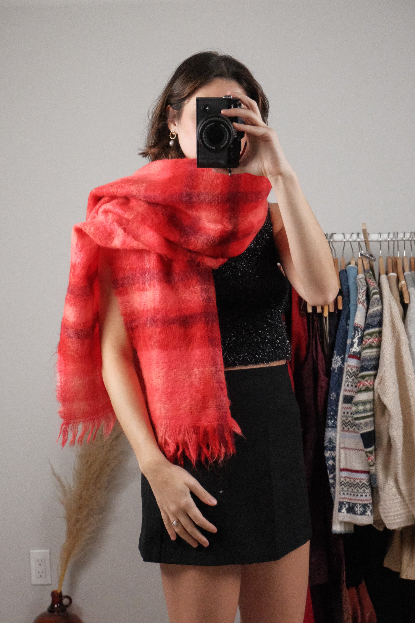 Made in Scotland x Vintage x Mohair/Wool Plaid Scarff
