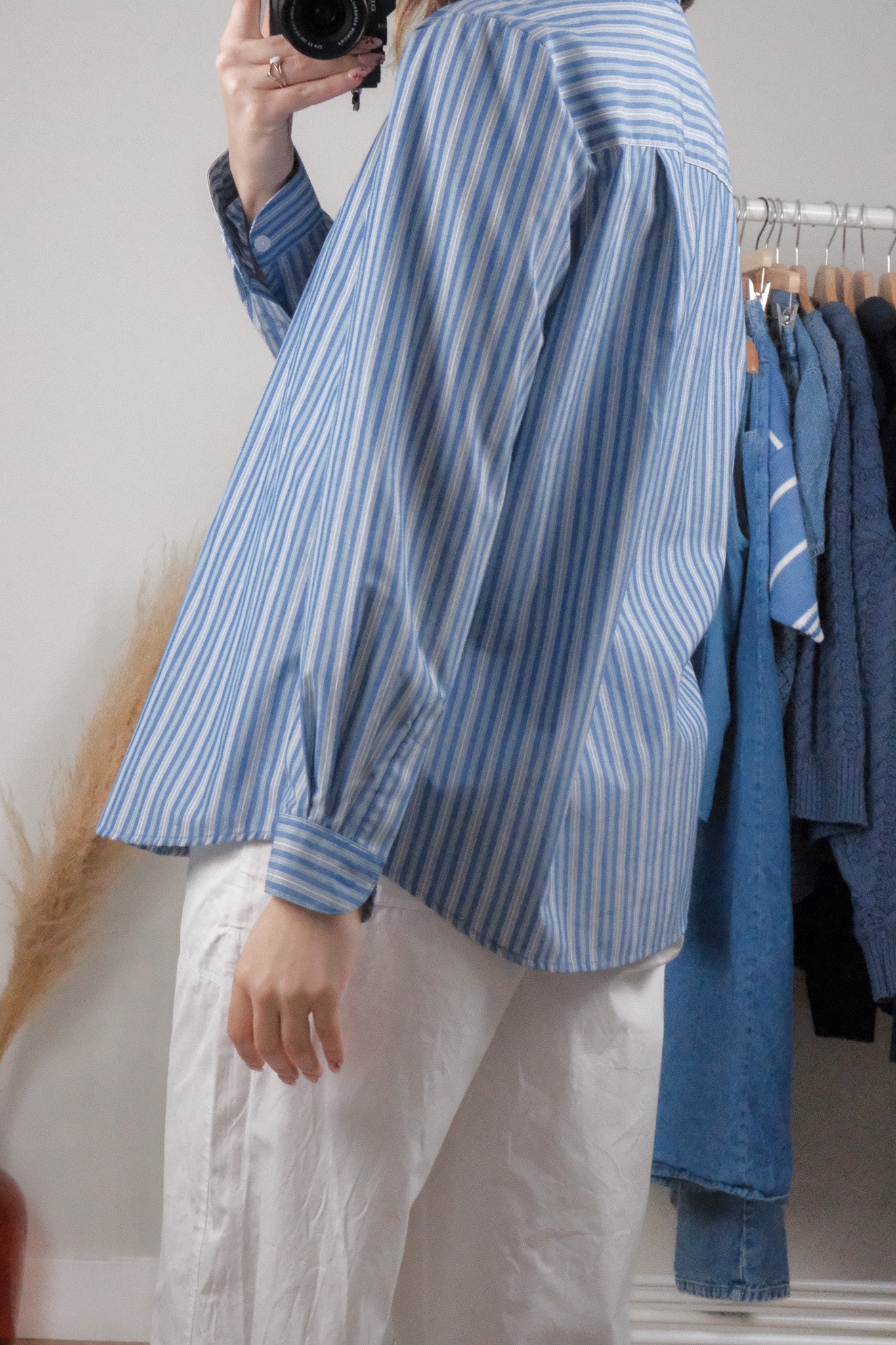 Vintage x Pinstripe Button Down (S/M)