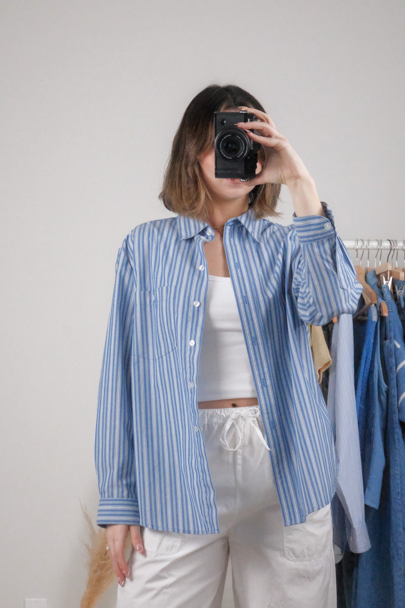 Vintage x Pinstripe Button Down (S/M)