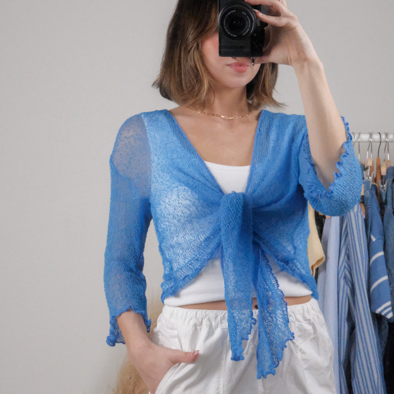Vintage x Sheer Tie Cardigan (XS-L)