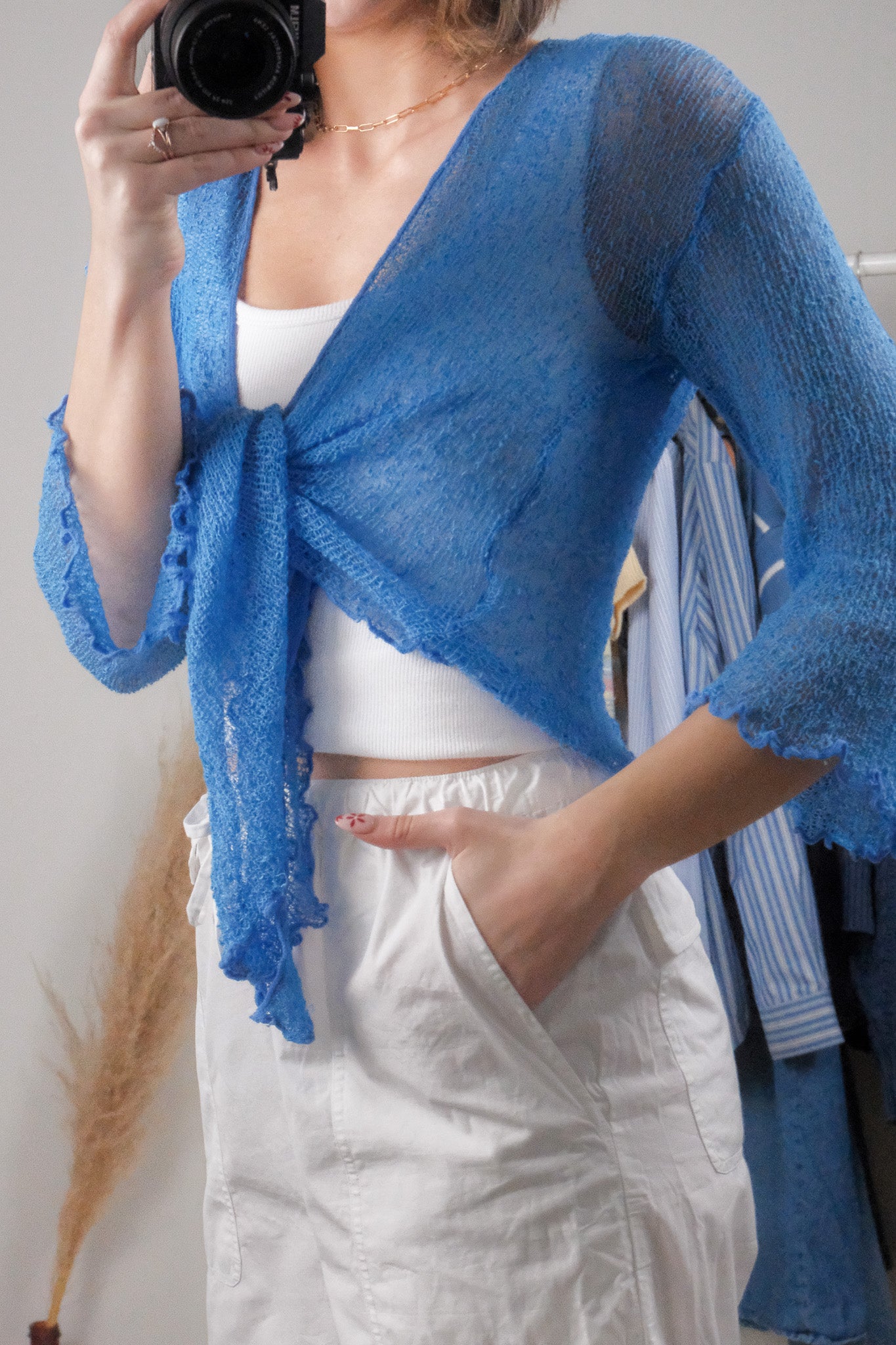 Vintage x Sheer Tie Cardigan (XS-L)