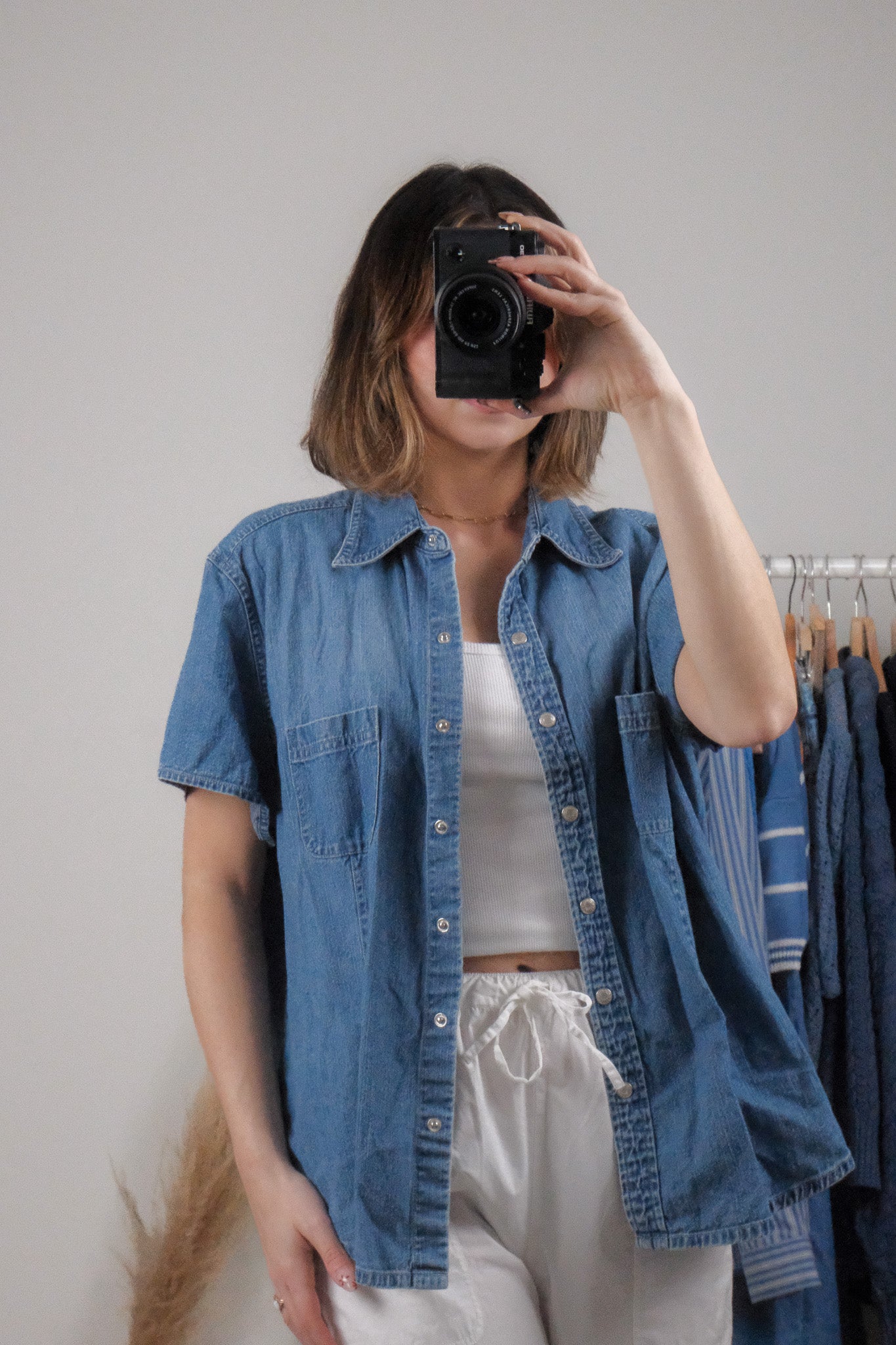 Vintage x Eddie Bauer x Denim Short Sleeve (L/XL)
