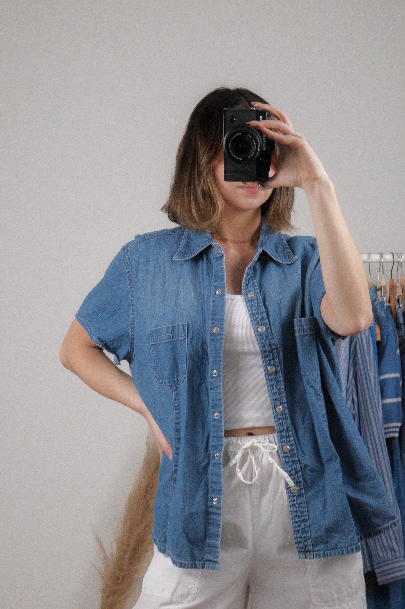 Vintage x Eddie Bauer x Denim Short Sleeve (L/XL)