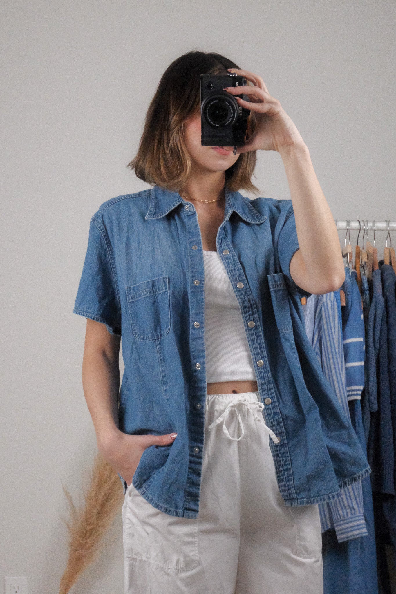 Vintage x Eddie Bauer x Denim Short Sleeve (L/XL)