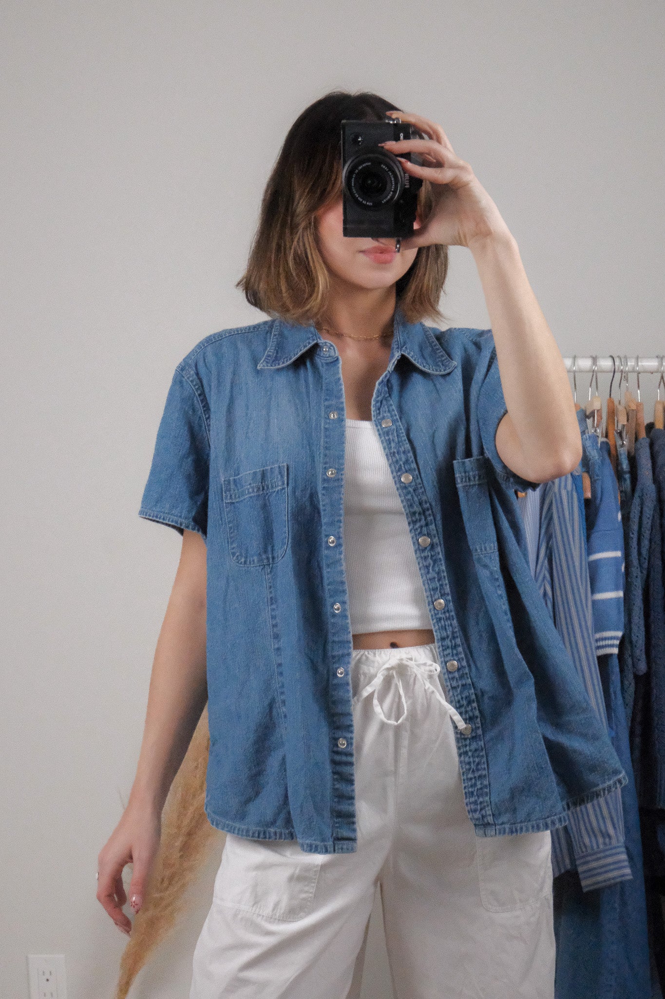 Vintage x Eddie Bauer x Denim Short Sleeve (L/XL)