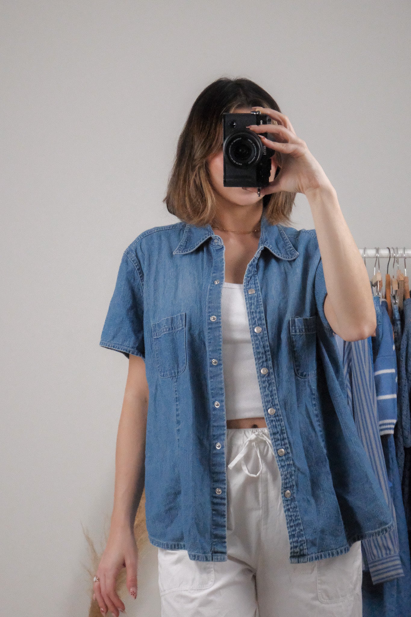 Vintage x Eddie Bauer x Denim Short Sleeve (L/XL)