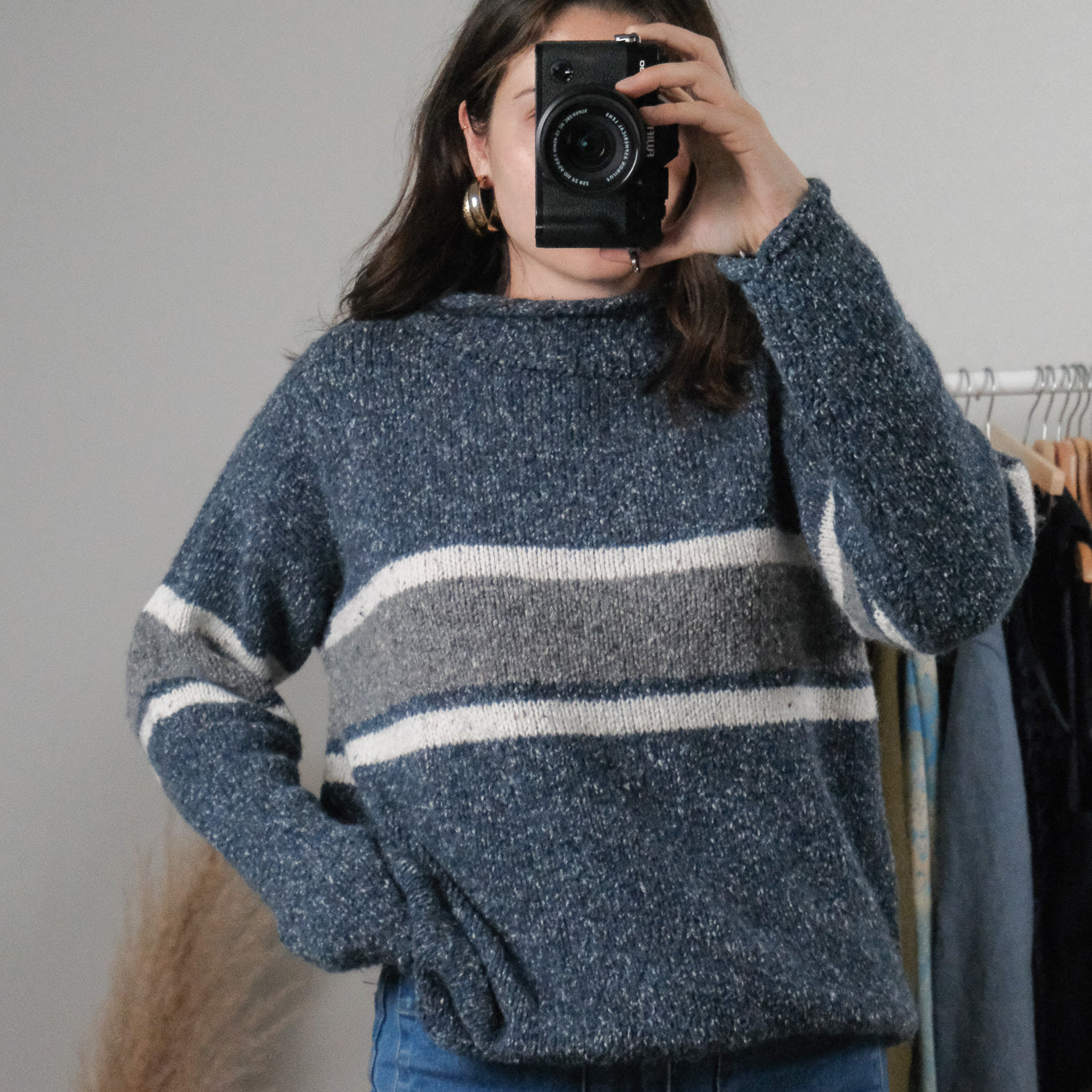 Vintage x Wool Blend Striped Sweater (L)