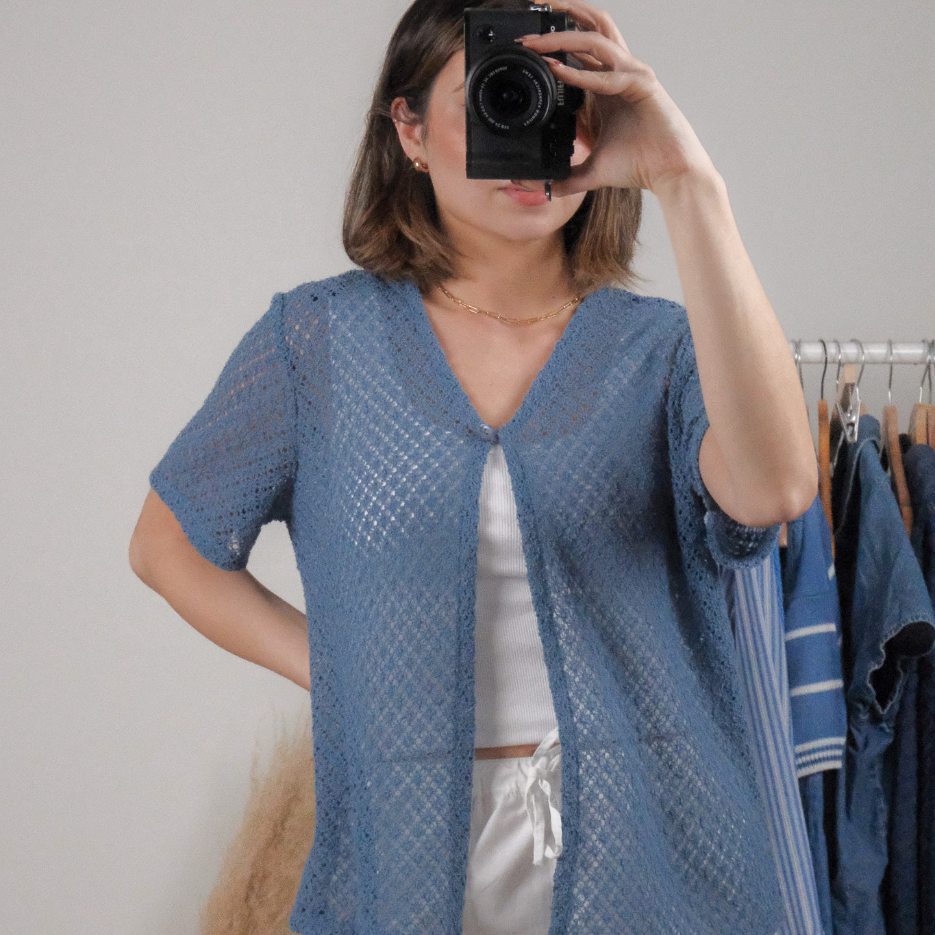 Made in Canada x Vintage x Short Sleeve Knit Cardigan (M)
