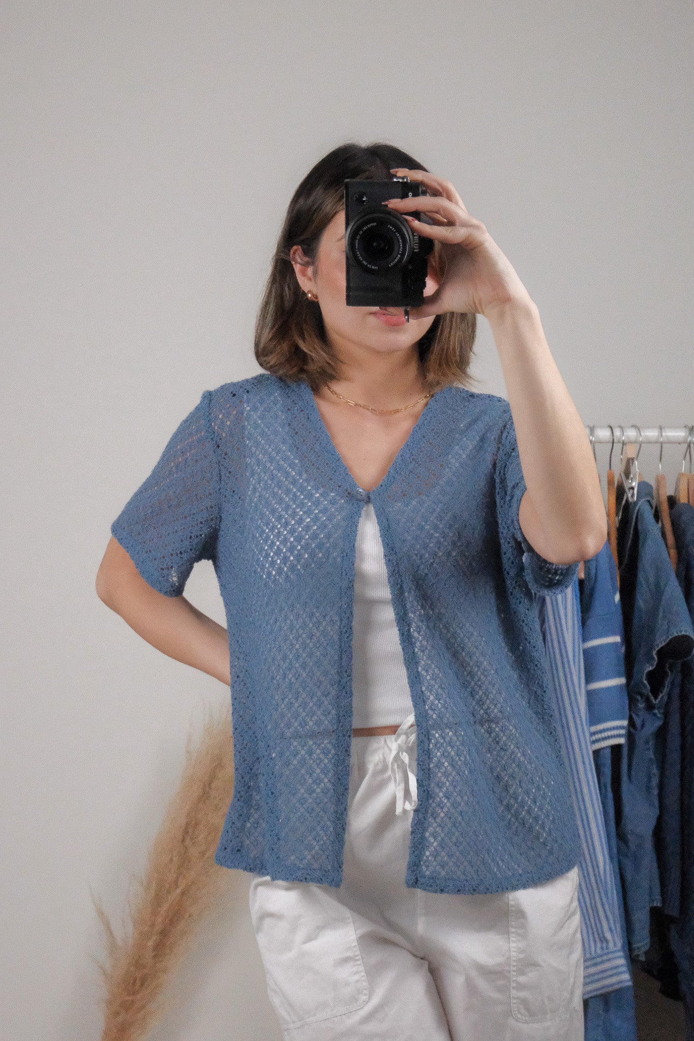 Made in Canada x Vintage x Short Sleeve Knit Cardigan (M)