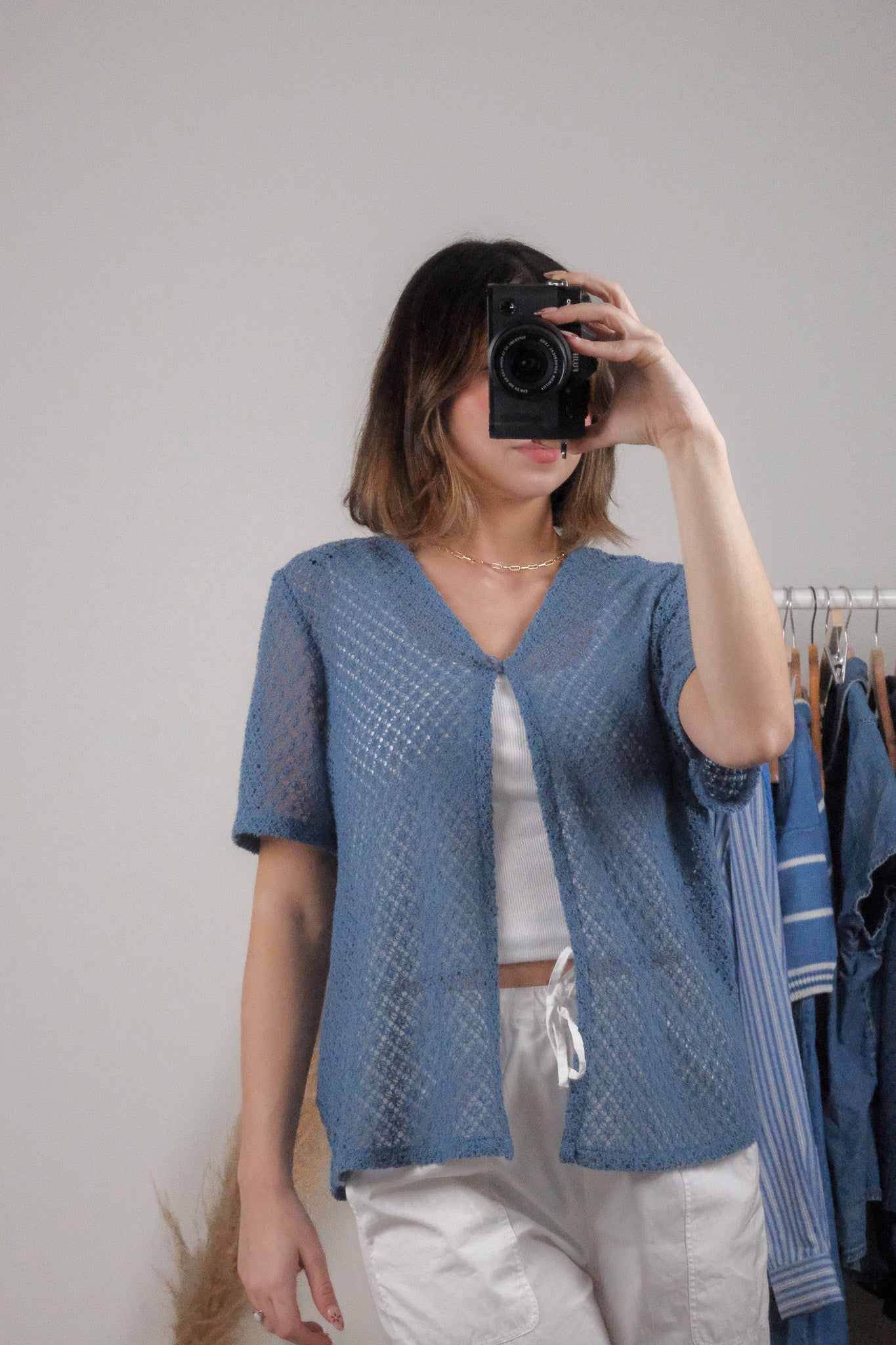 Made in Canada x Vintage x Short Sleeve Knit Cardigan (M)