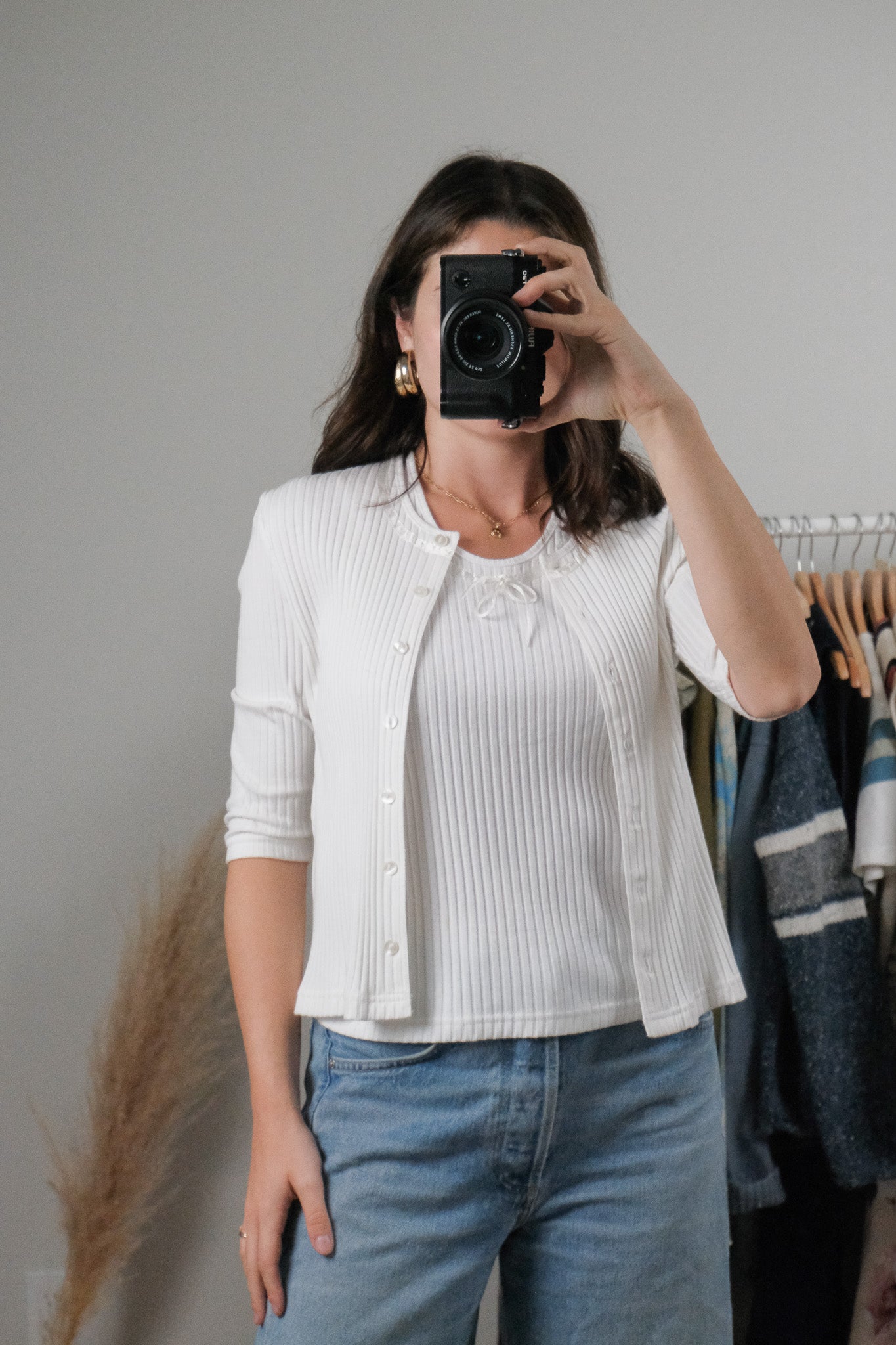 Vintage x 2 Piece Tank + Cardigan Set (S/M)