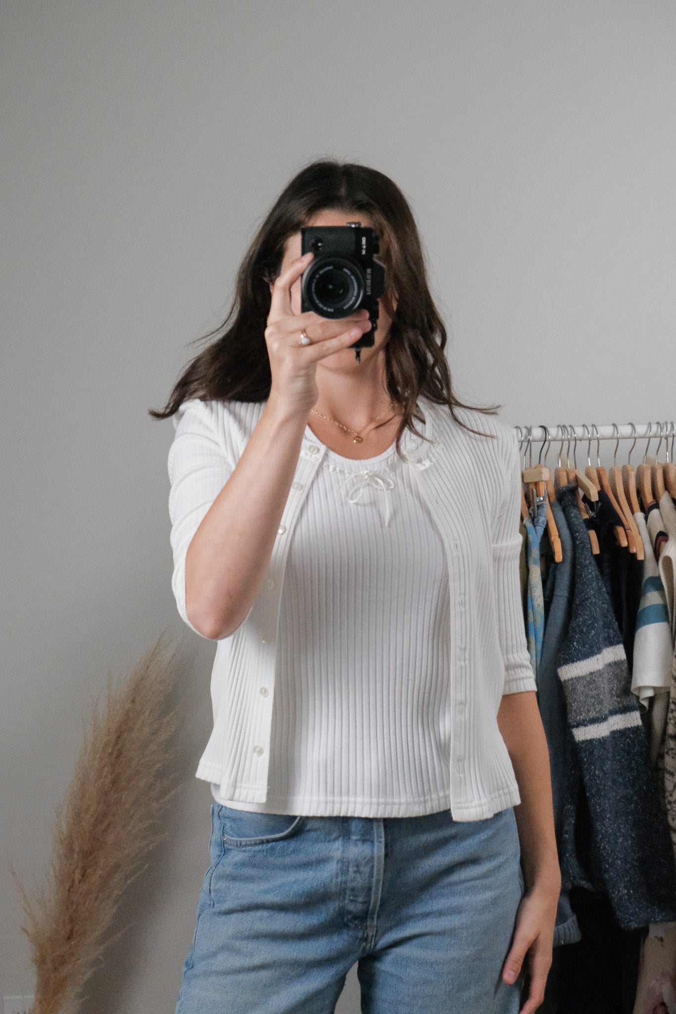 Vintage x 2 Piece Tank + Cardigan Set (S/M)