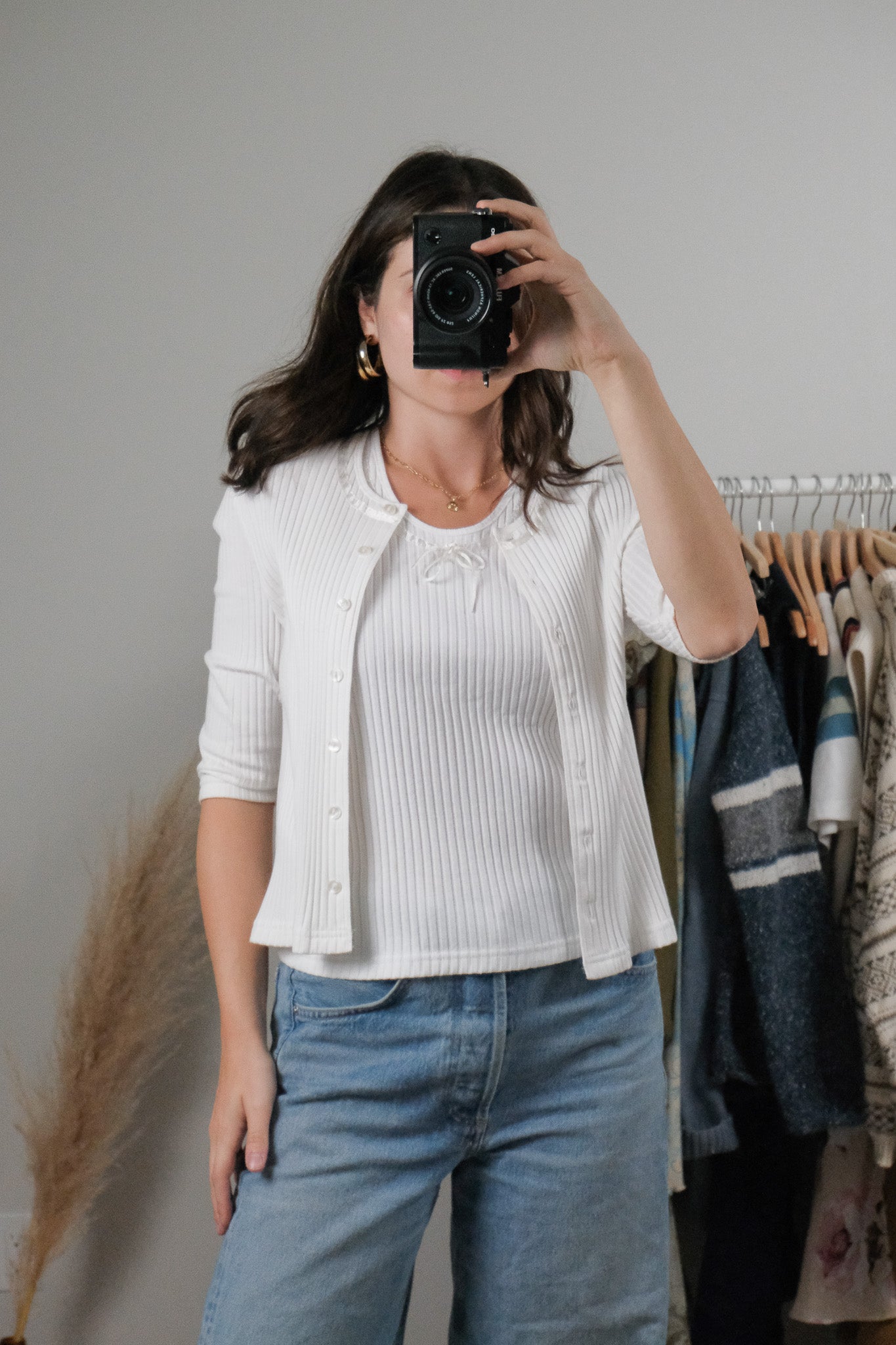 Vintage x 2 Piece Tank + Cardigan Set (S/M)