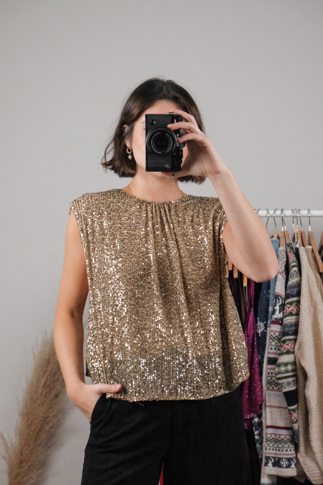 Free People x Sequin Tie Tank (M)