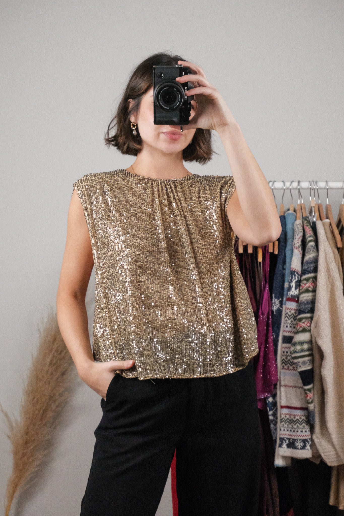 Free People x Sequin Tie Tank (M)