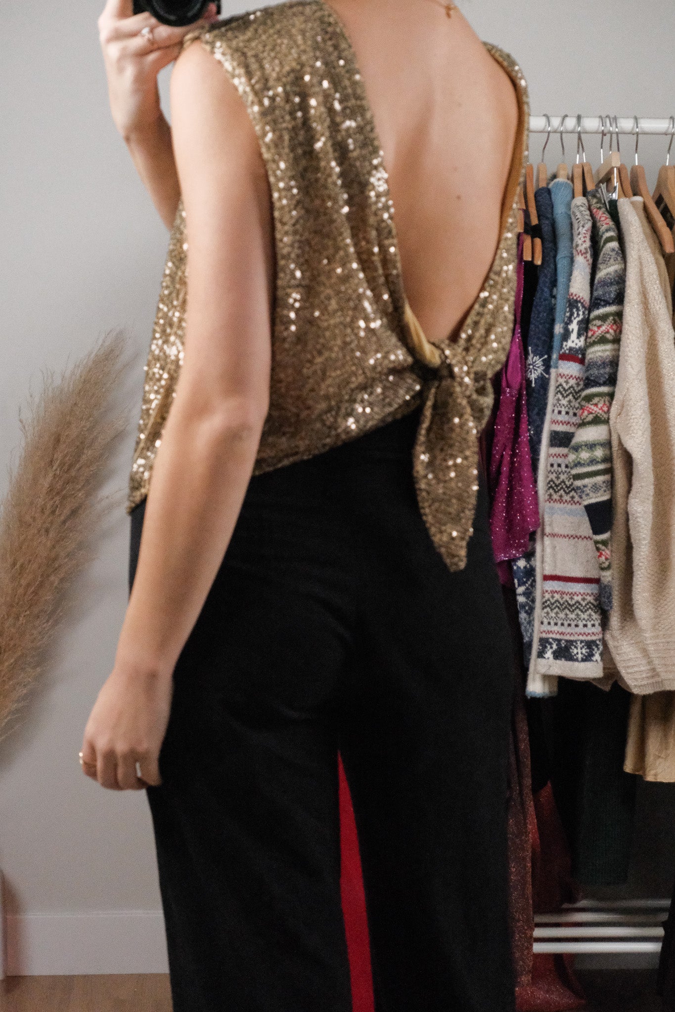 Free People x Sequin Tie Tank (M)