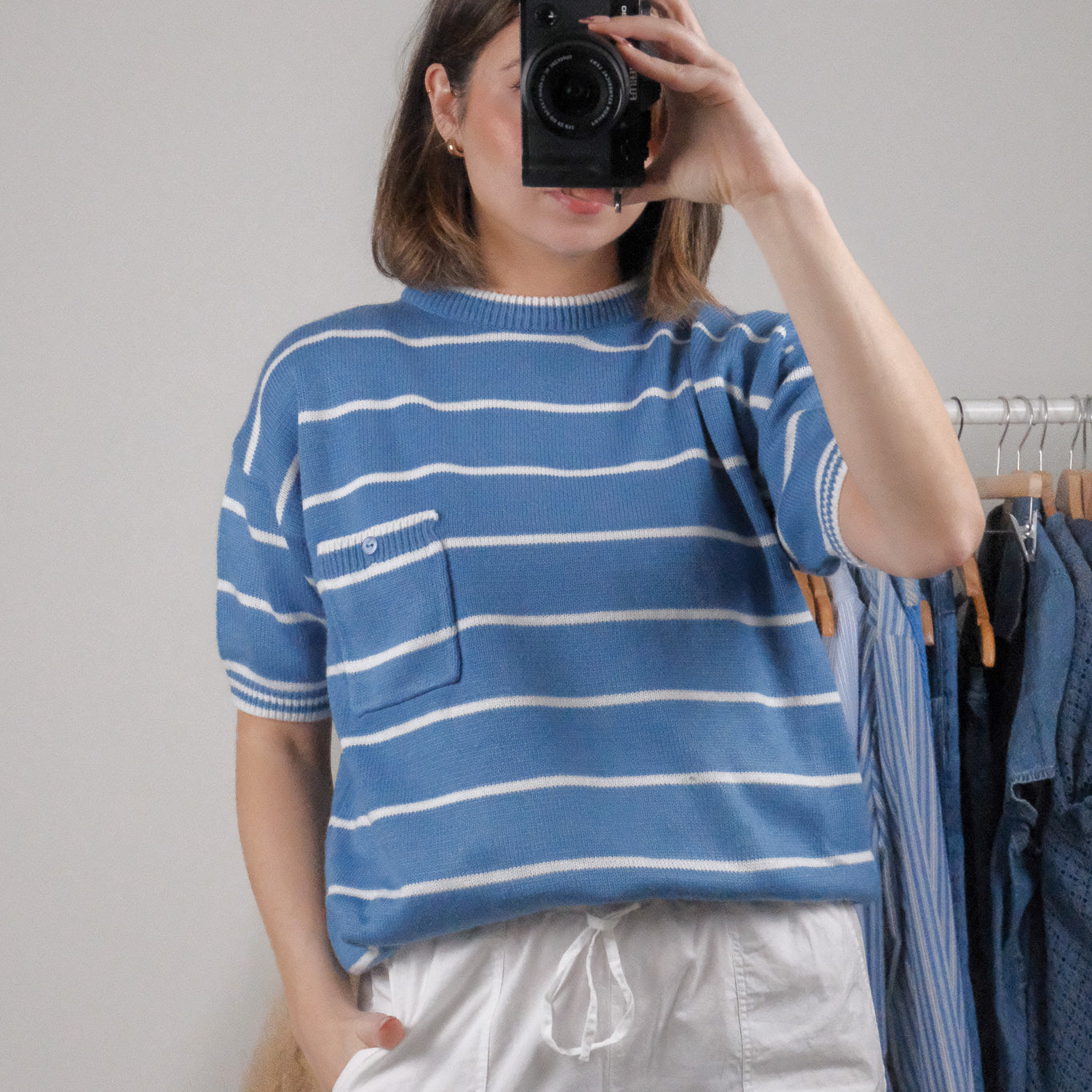 Vintage x Striped Short Sleeve Knit (M)