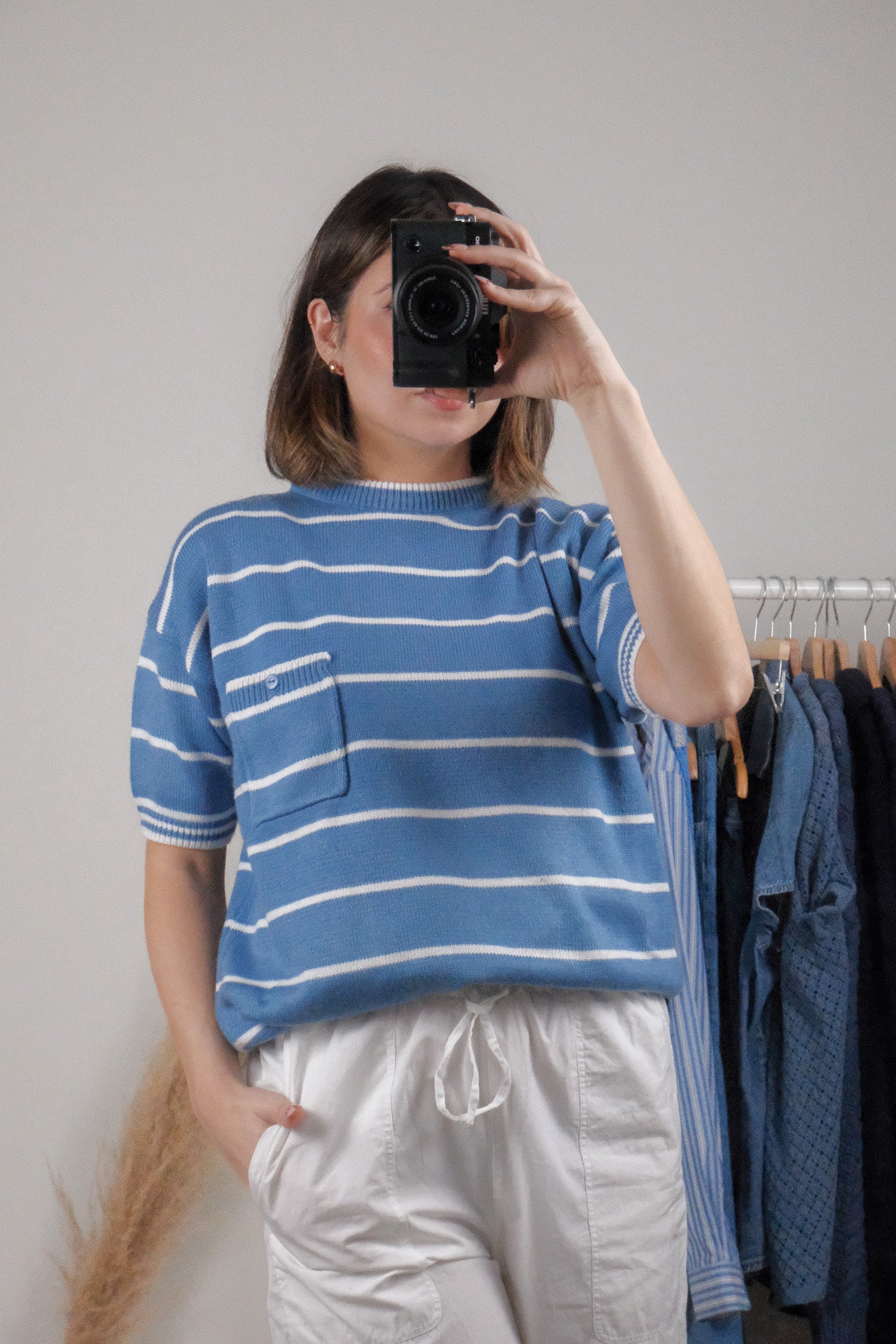 Vintage x Striped Short Sleeve Knit (M)