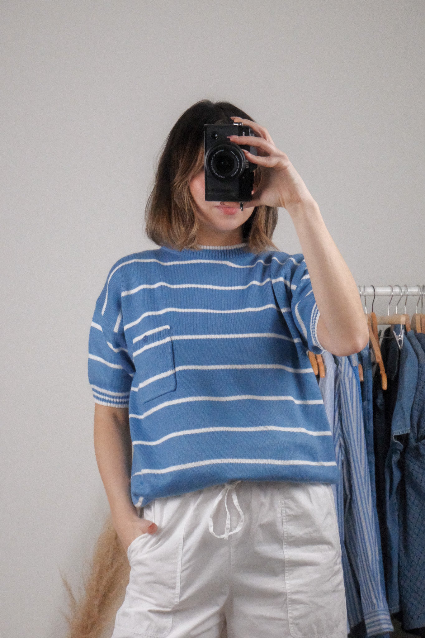 Vintage x Striped Short Sleeve Knit (M)
