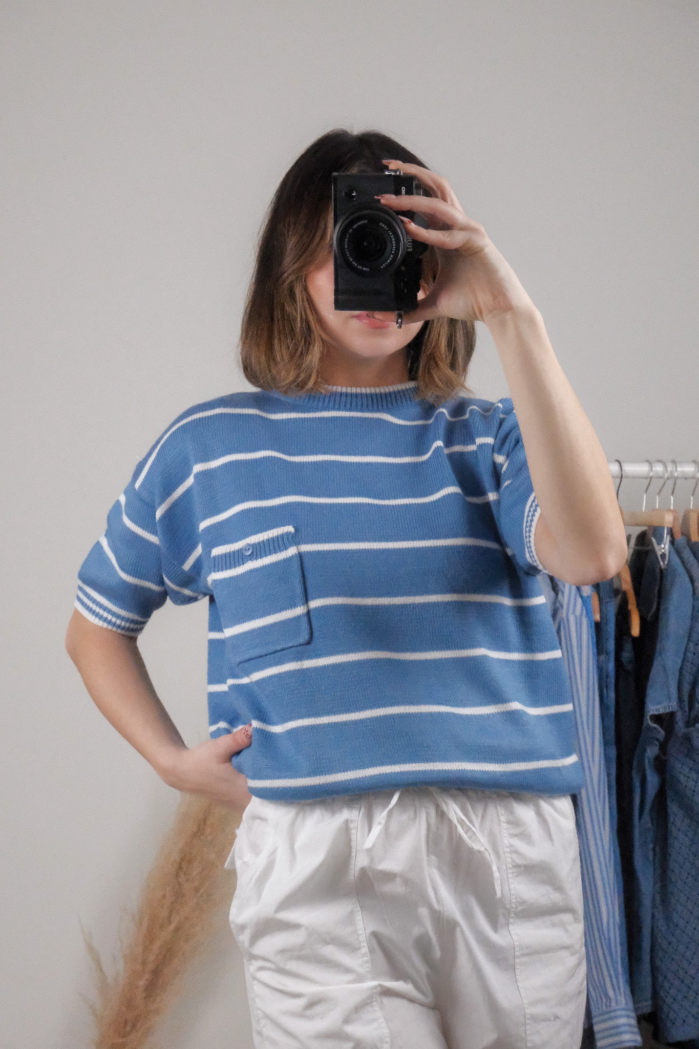 Vintage x Striped Short Sleeve Knit (M)