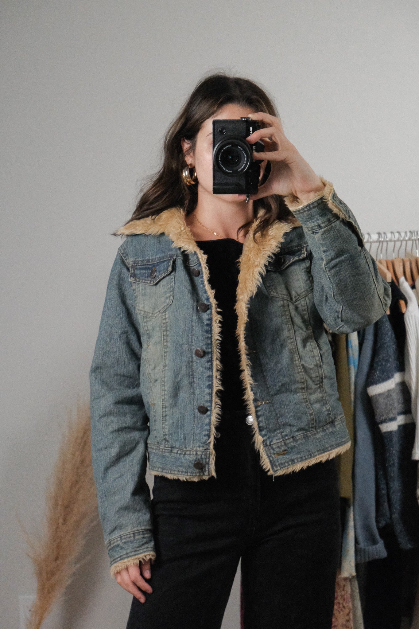 Vintage x Denim Faux Fur Jacket (S/M)