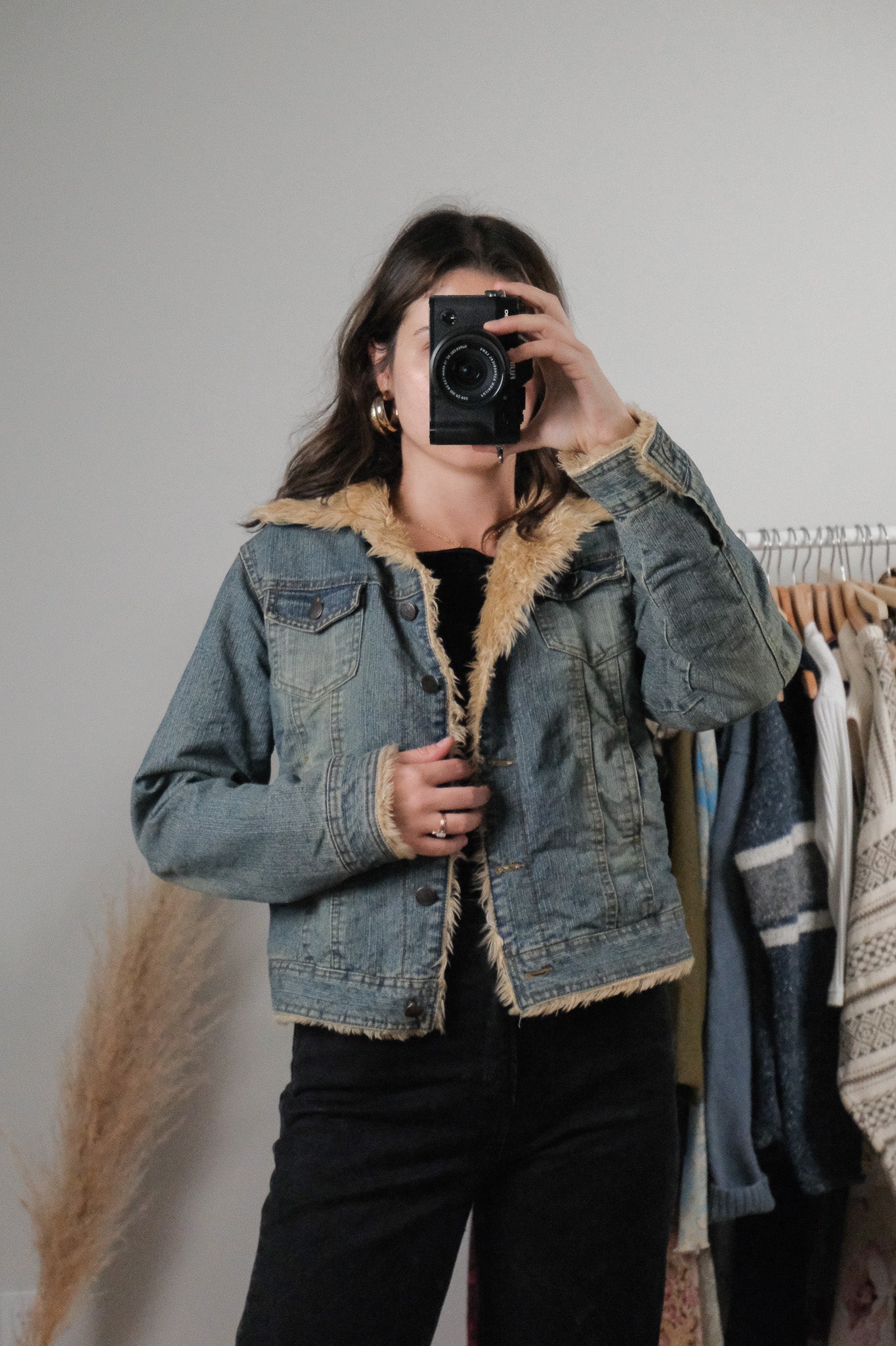 Vintage x Denim Faux Fur Jacket (S/M)