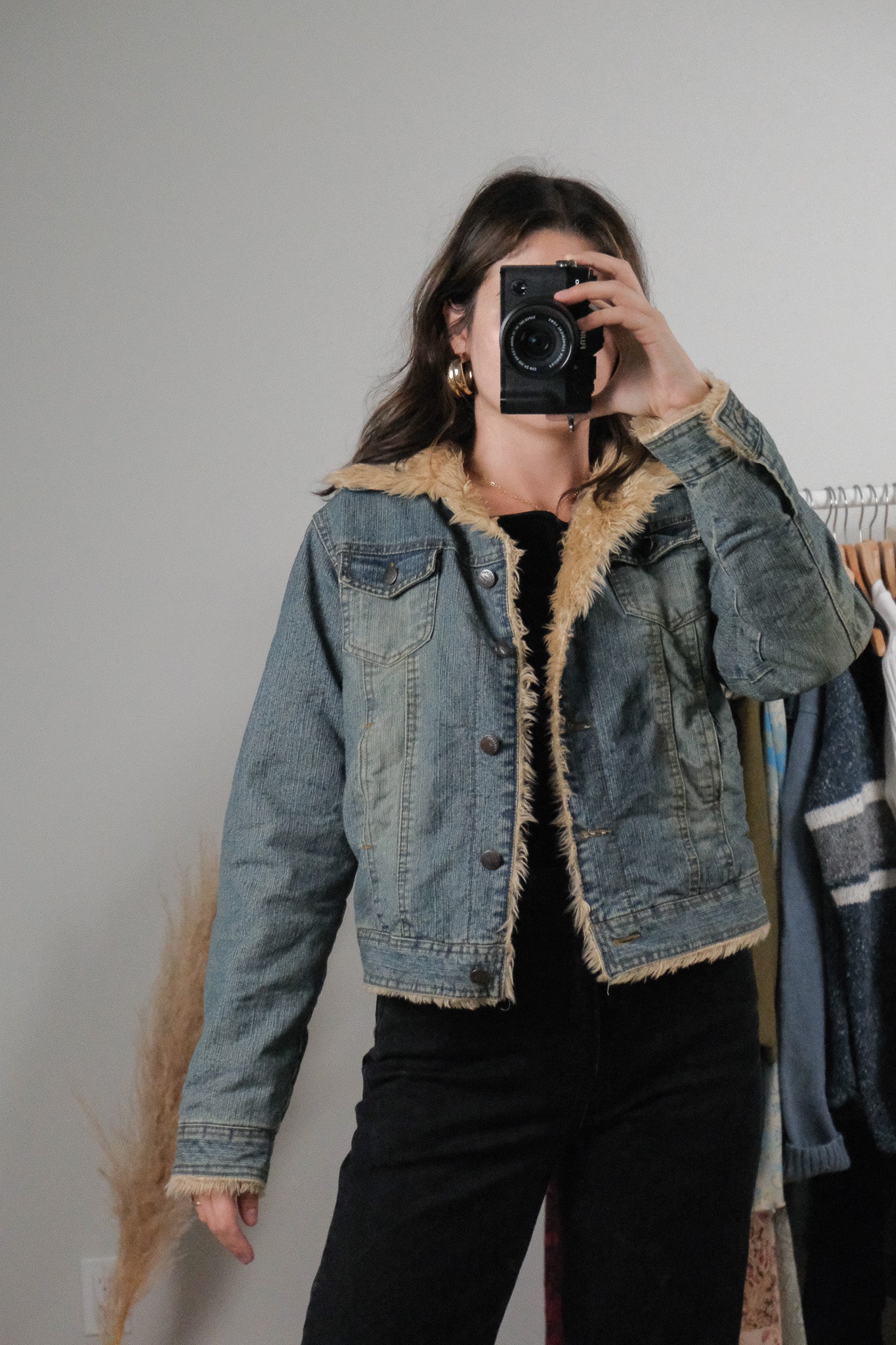 Vintage x Denim Faux Fur Jacket (S/M)