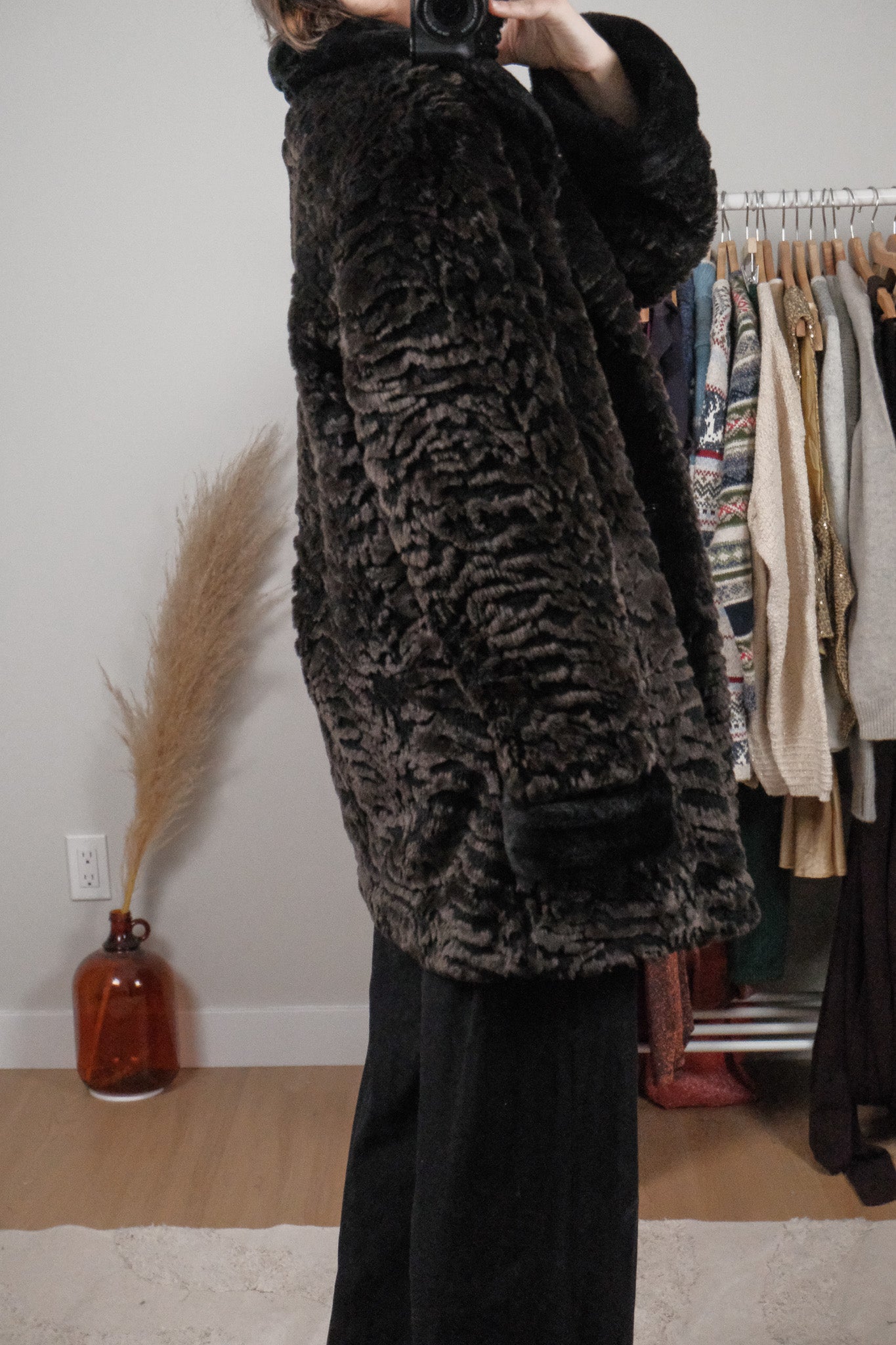 Vintage x Faux Fur Patterned Jacket (8-12)